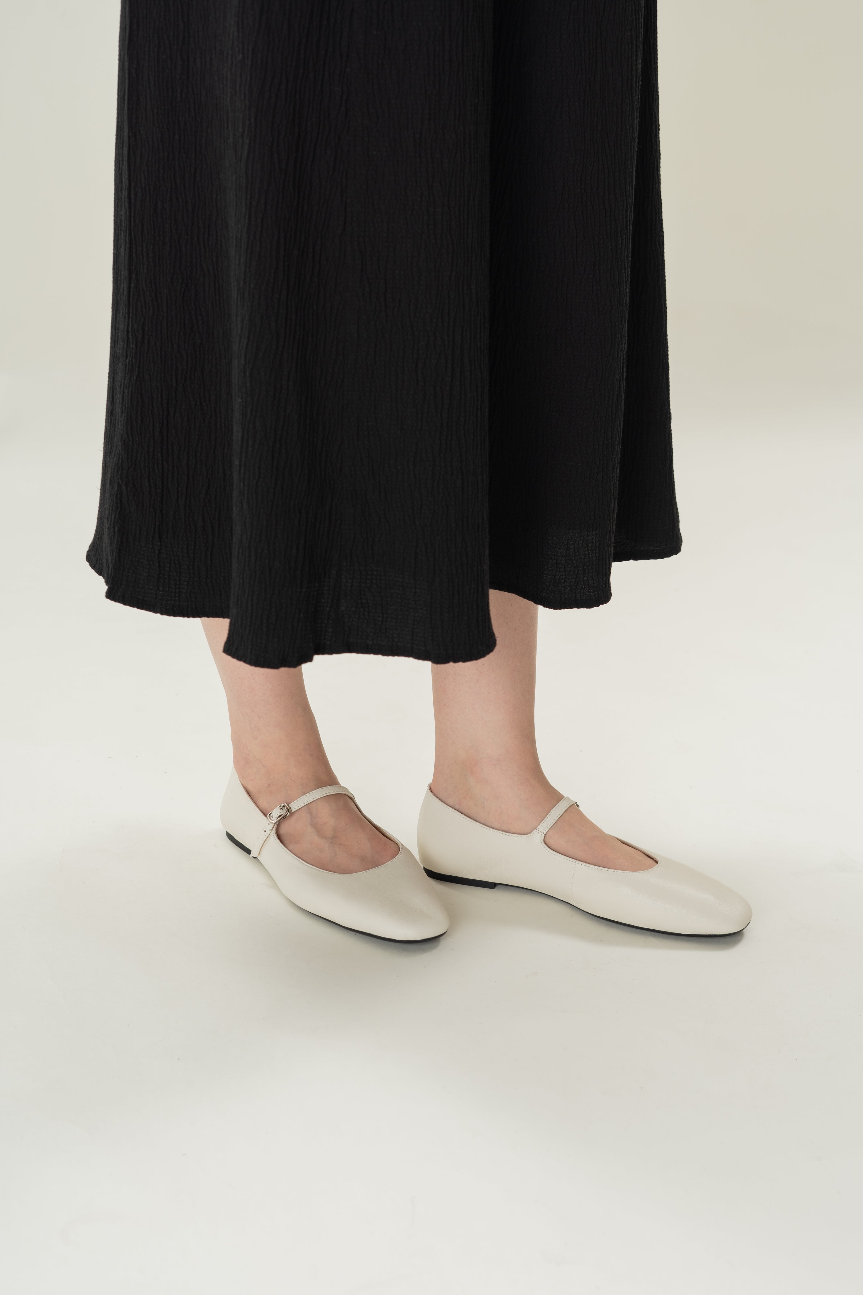 Cassia Leather Mary Janes in White