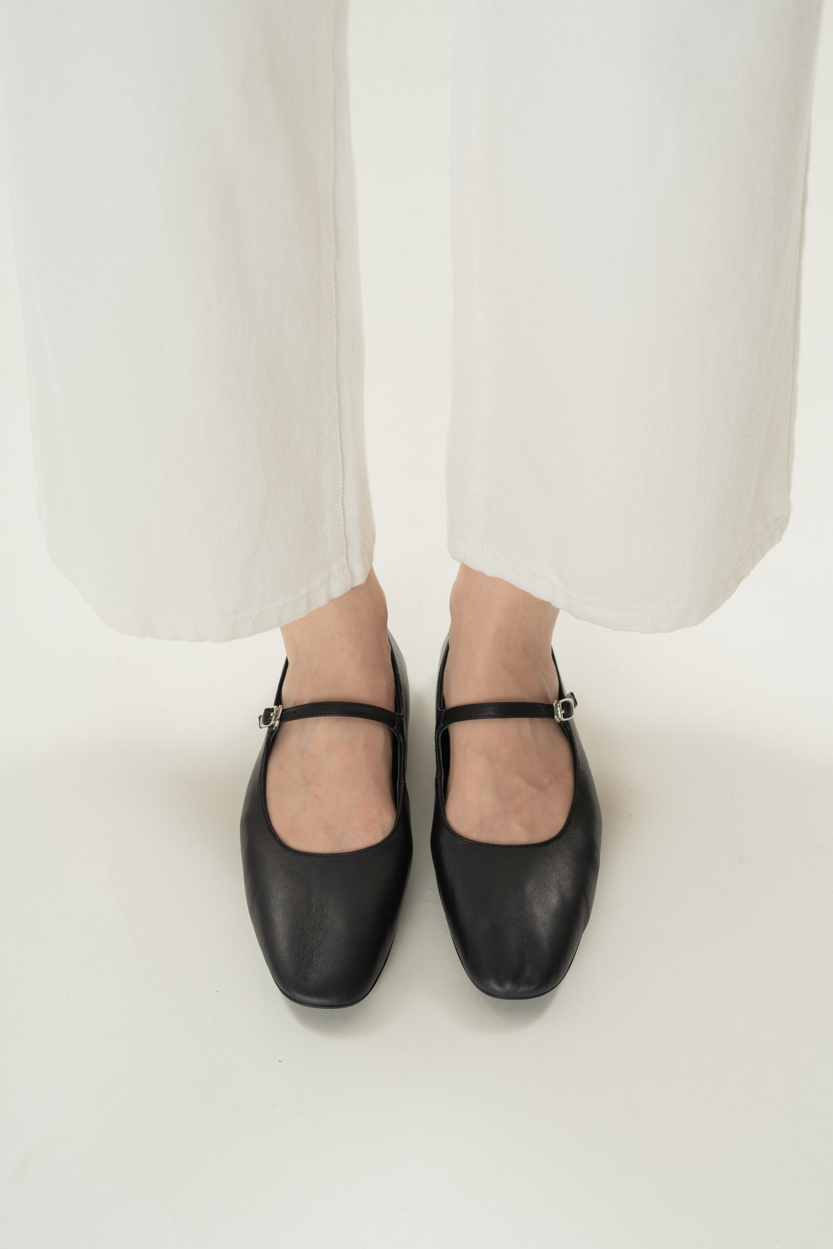 Cassia Leather Mary Janes in Black