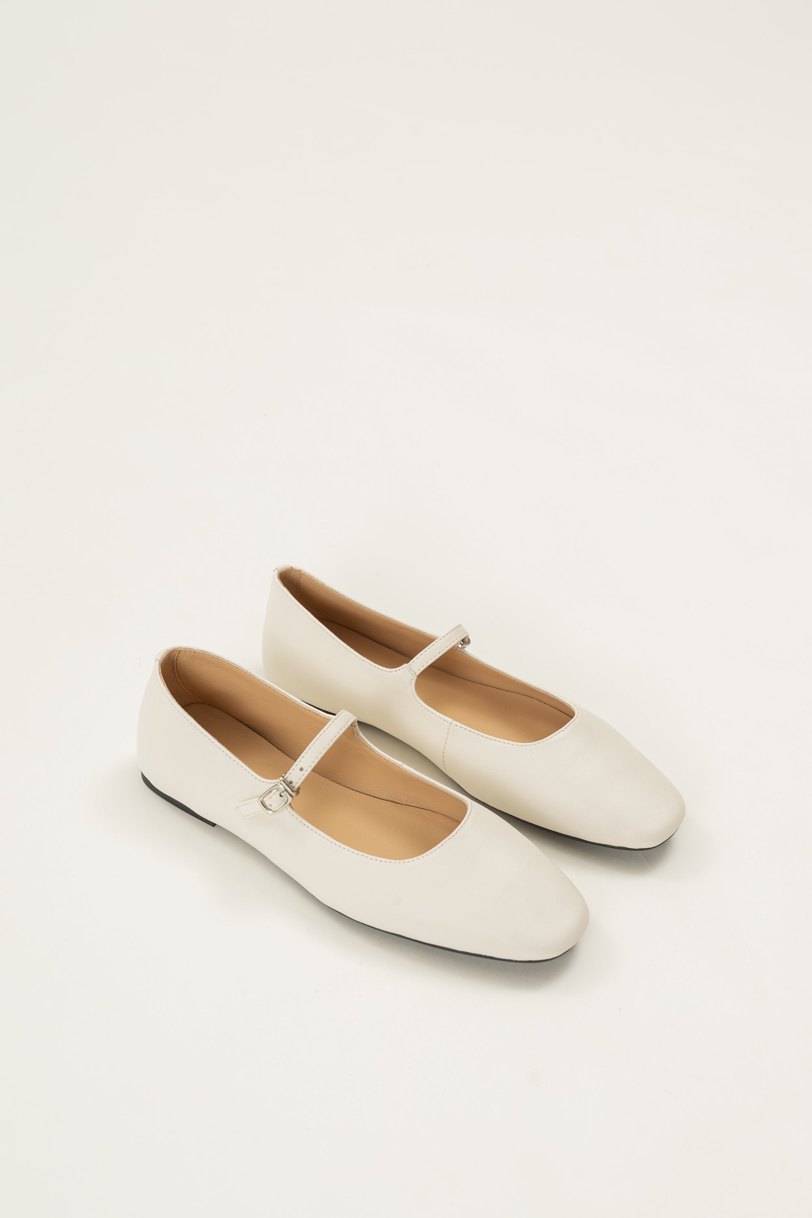 Cassia Leather Mary Janes in White
