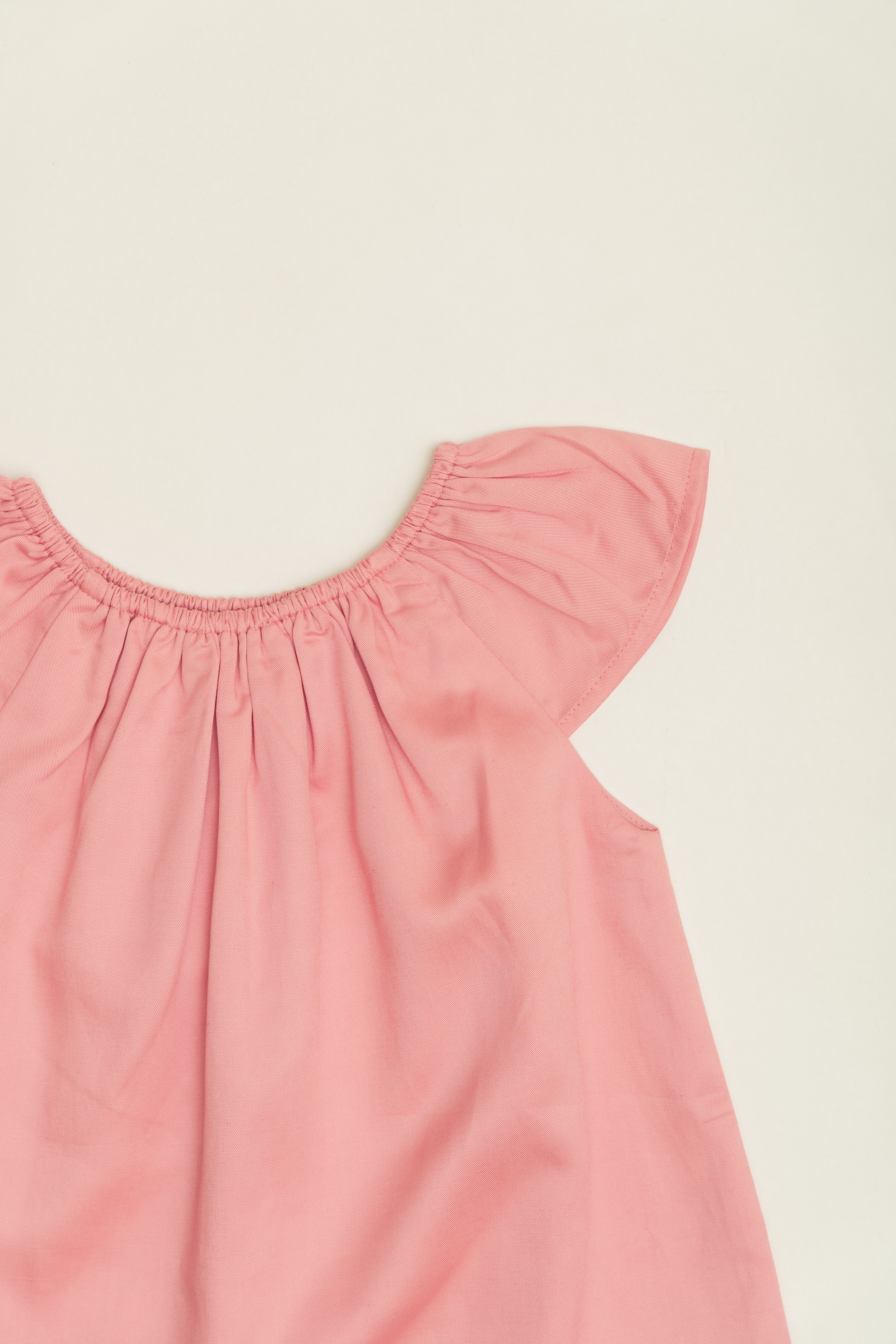 Mini Gathered Neckline Dress in Pink