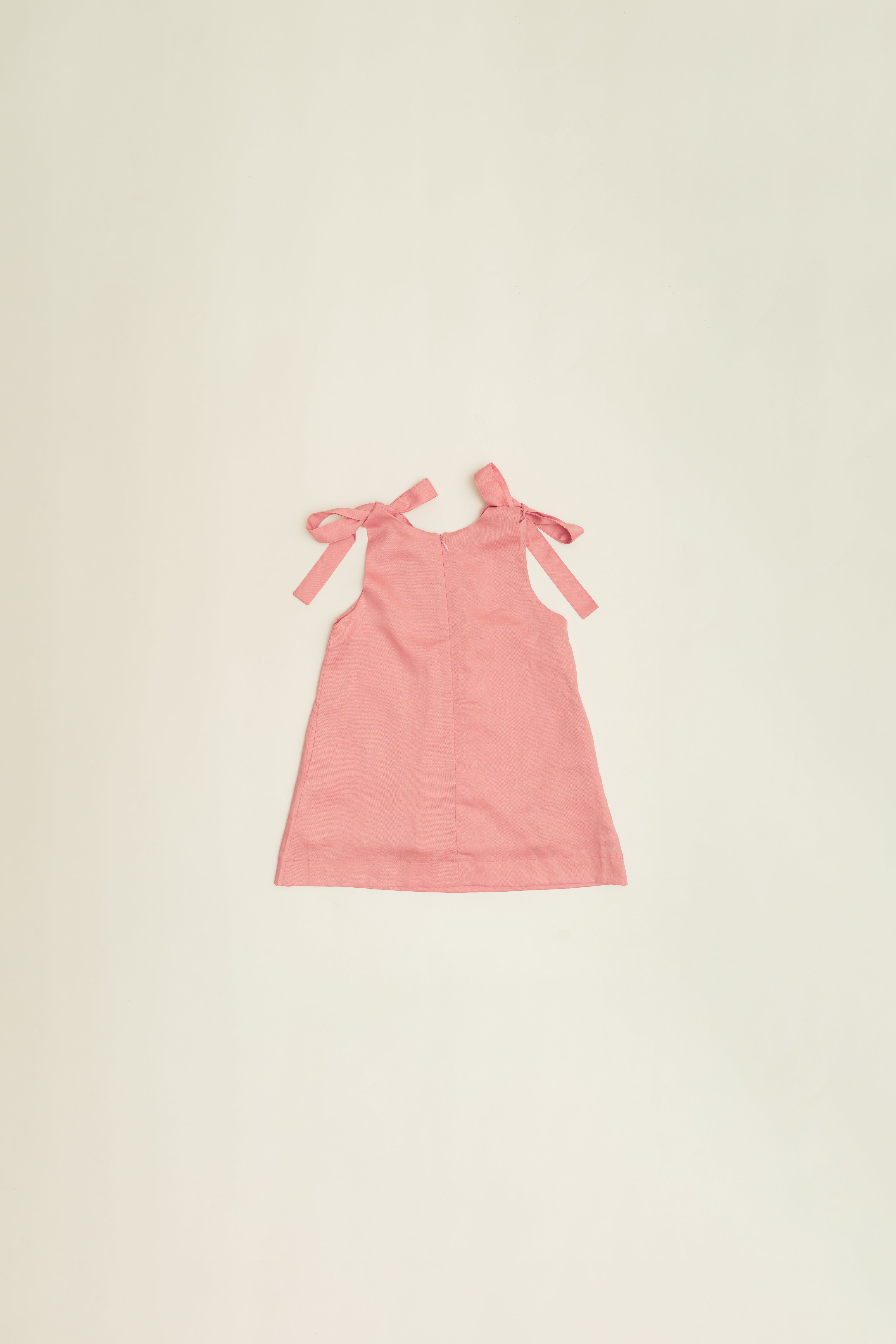 Mini Ribbon Tie A-Line Dress in Pink