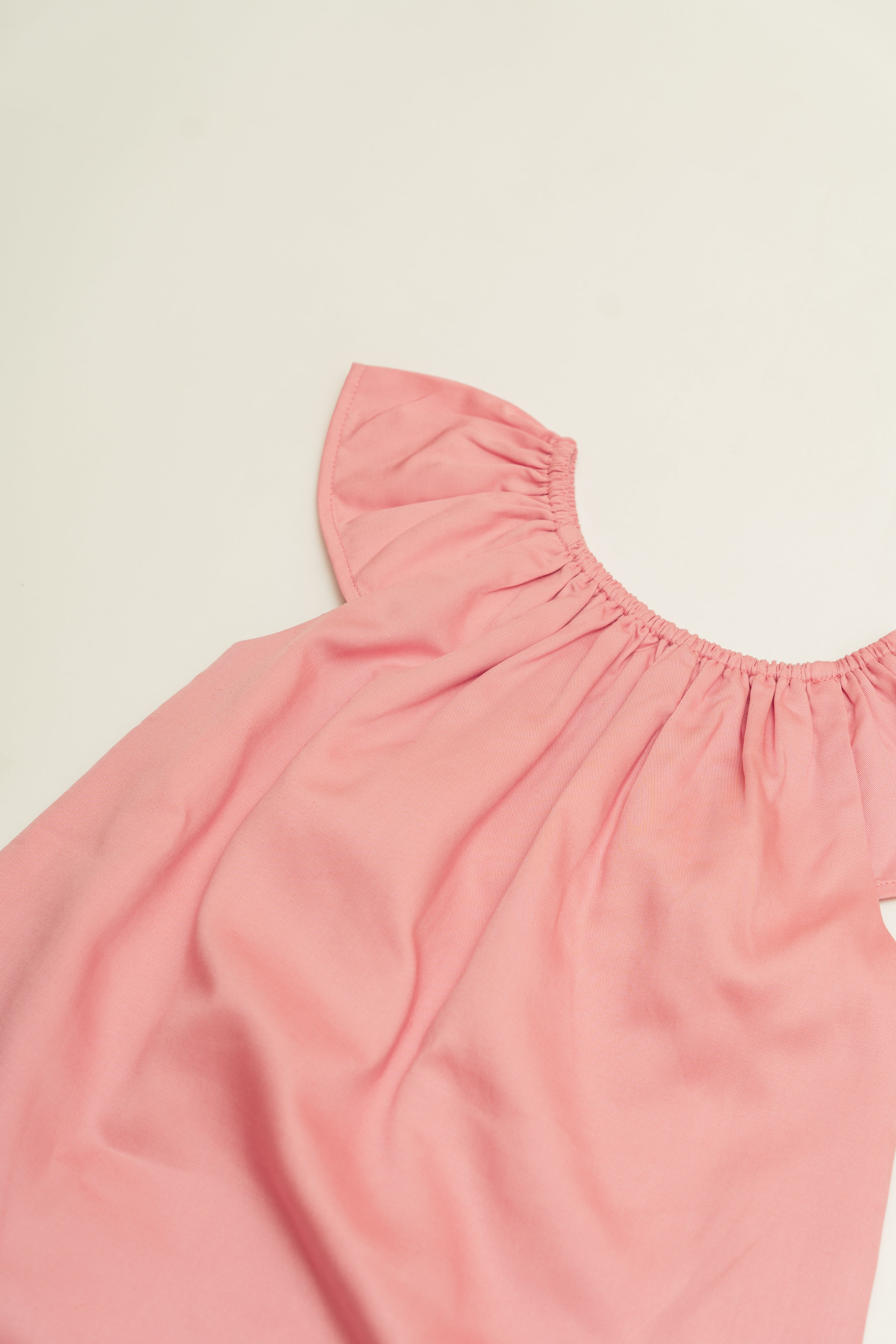 Mini Gathered Neckline Dress in Pink
