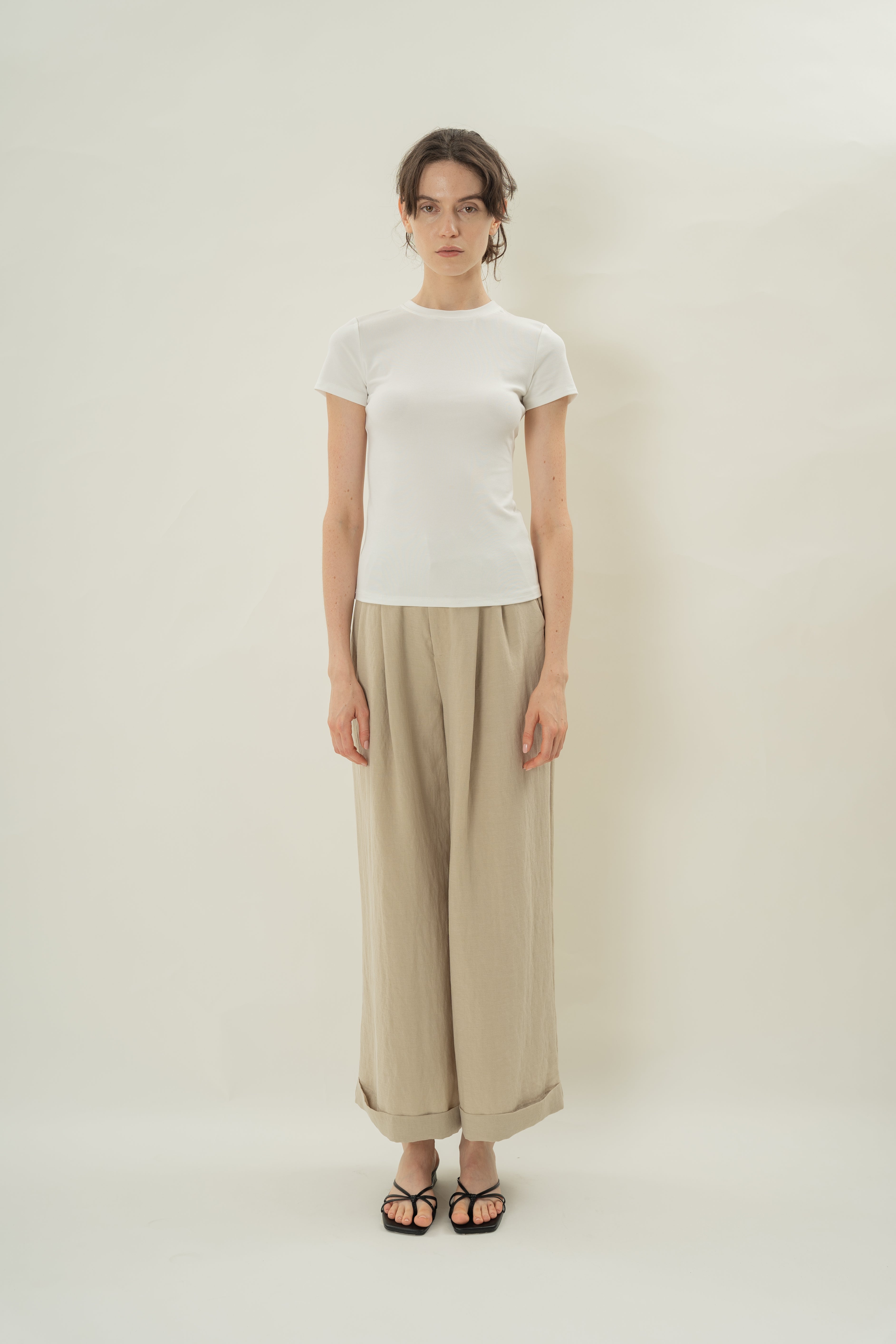 Stretch Cotton Tee in White
