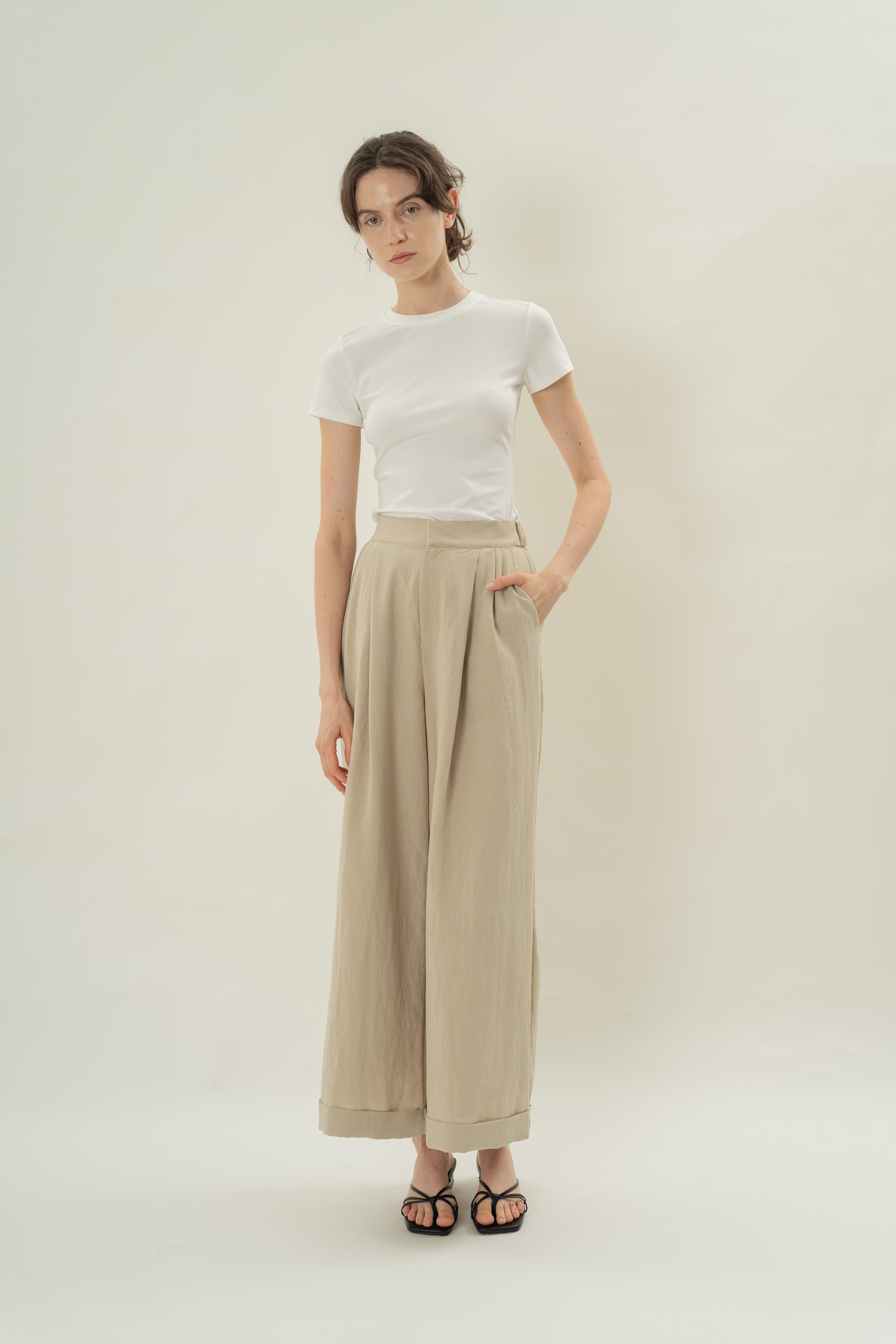 Stretch Cotton Tee in White