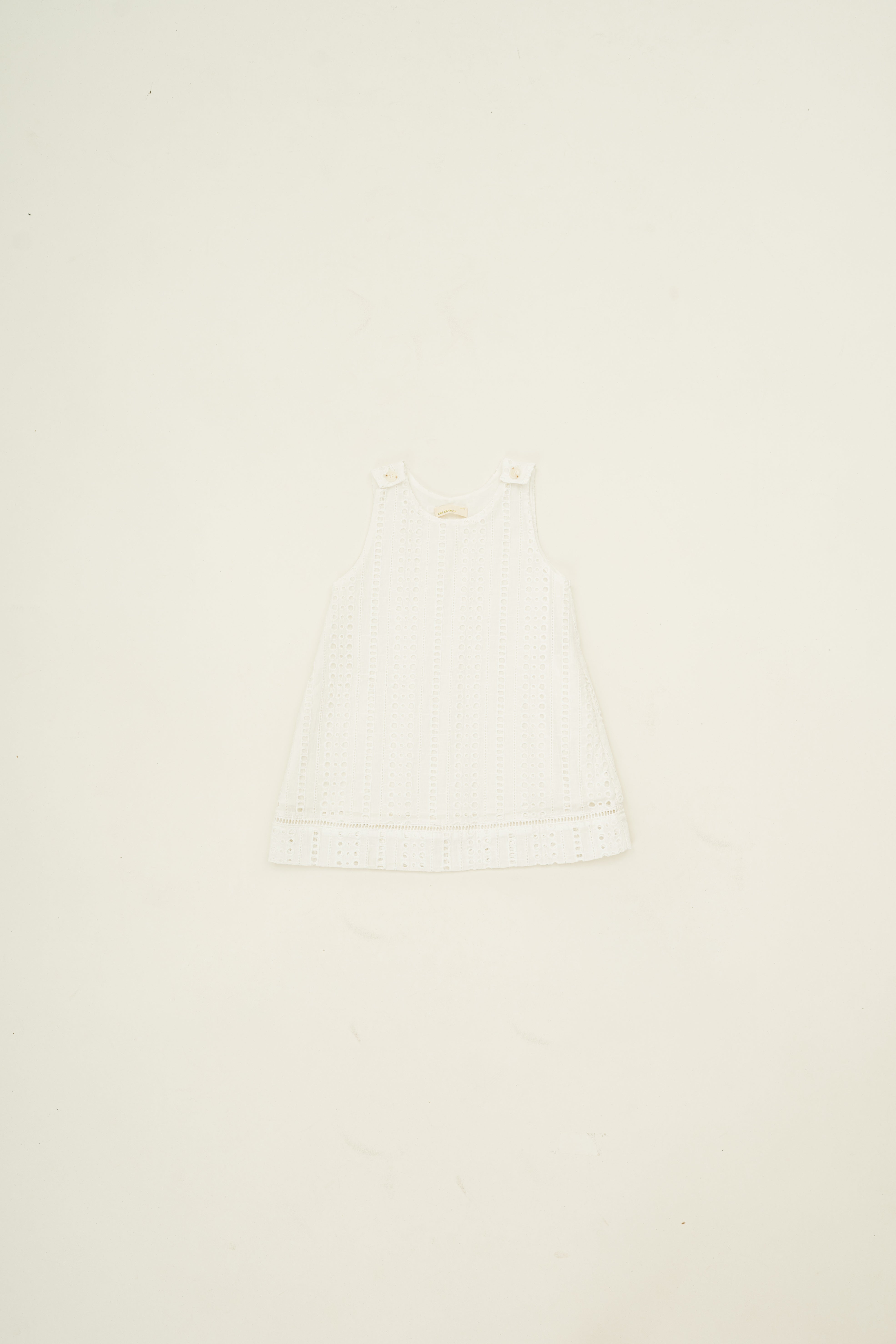 Mini Broderie Anglaise Sleeveless A-line Dress in White