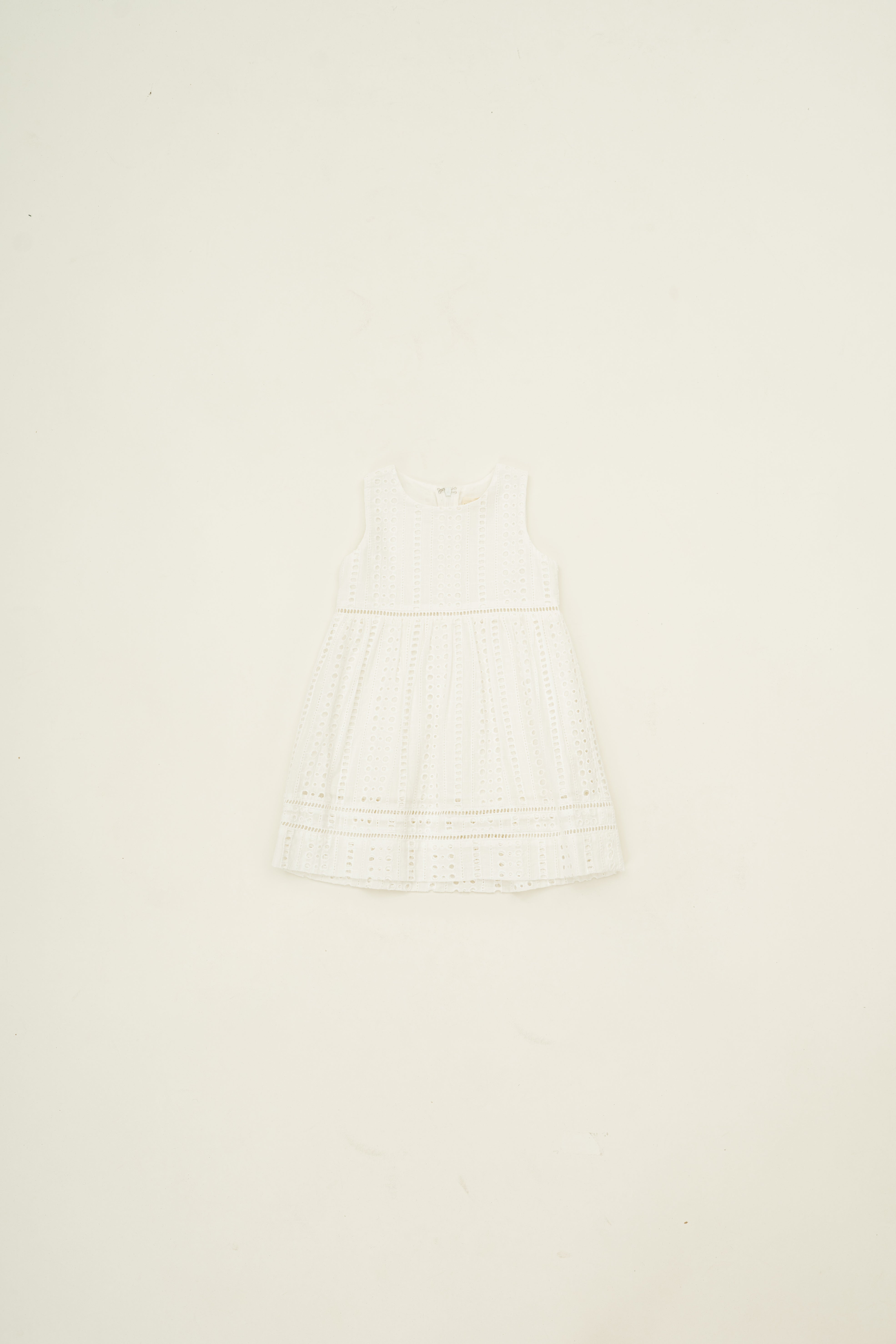Mini Broderie Anglaise Gathered Waist Dress in White