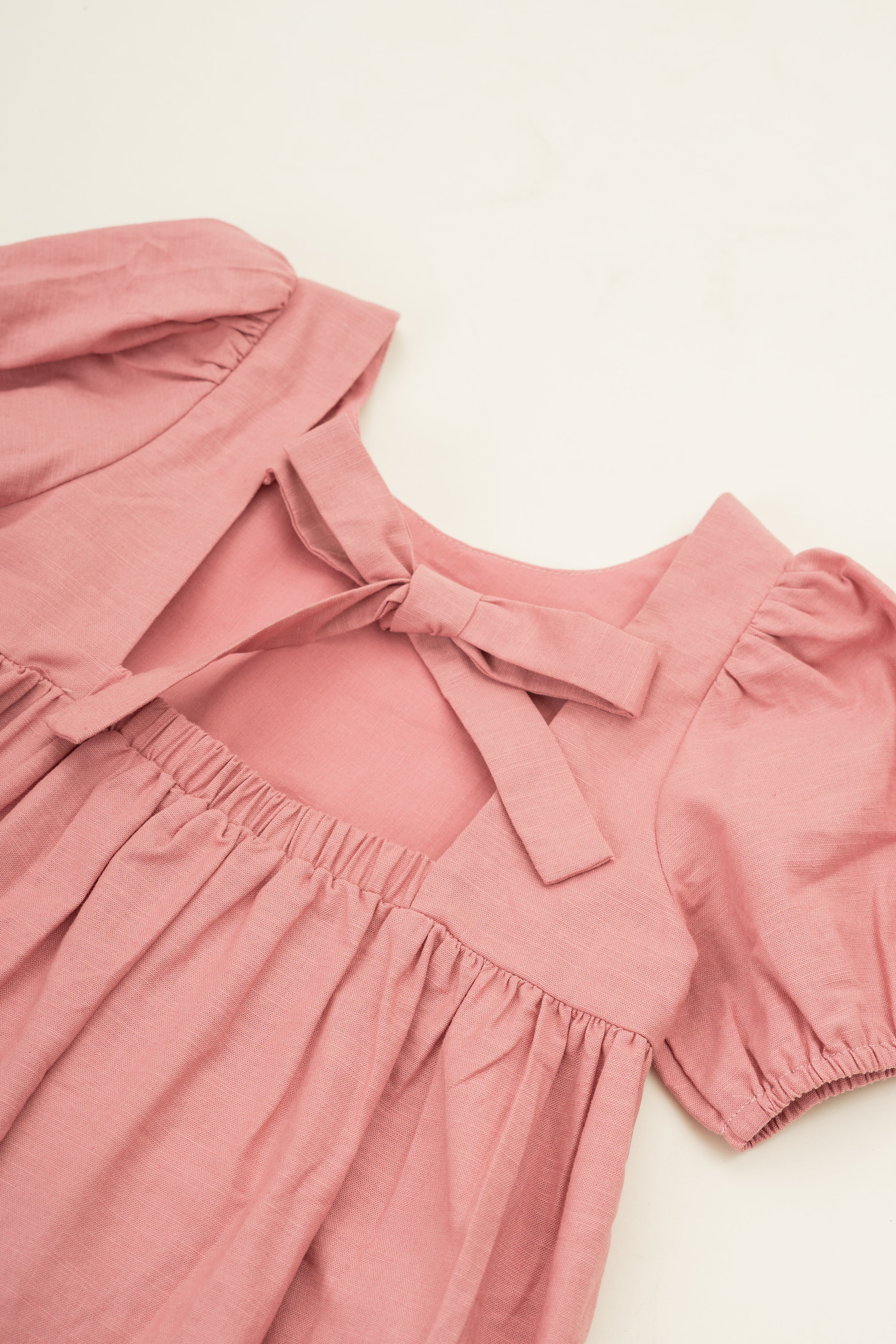 Mini Tie Back Short Sleeve Dress in Hibiscus