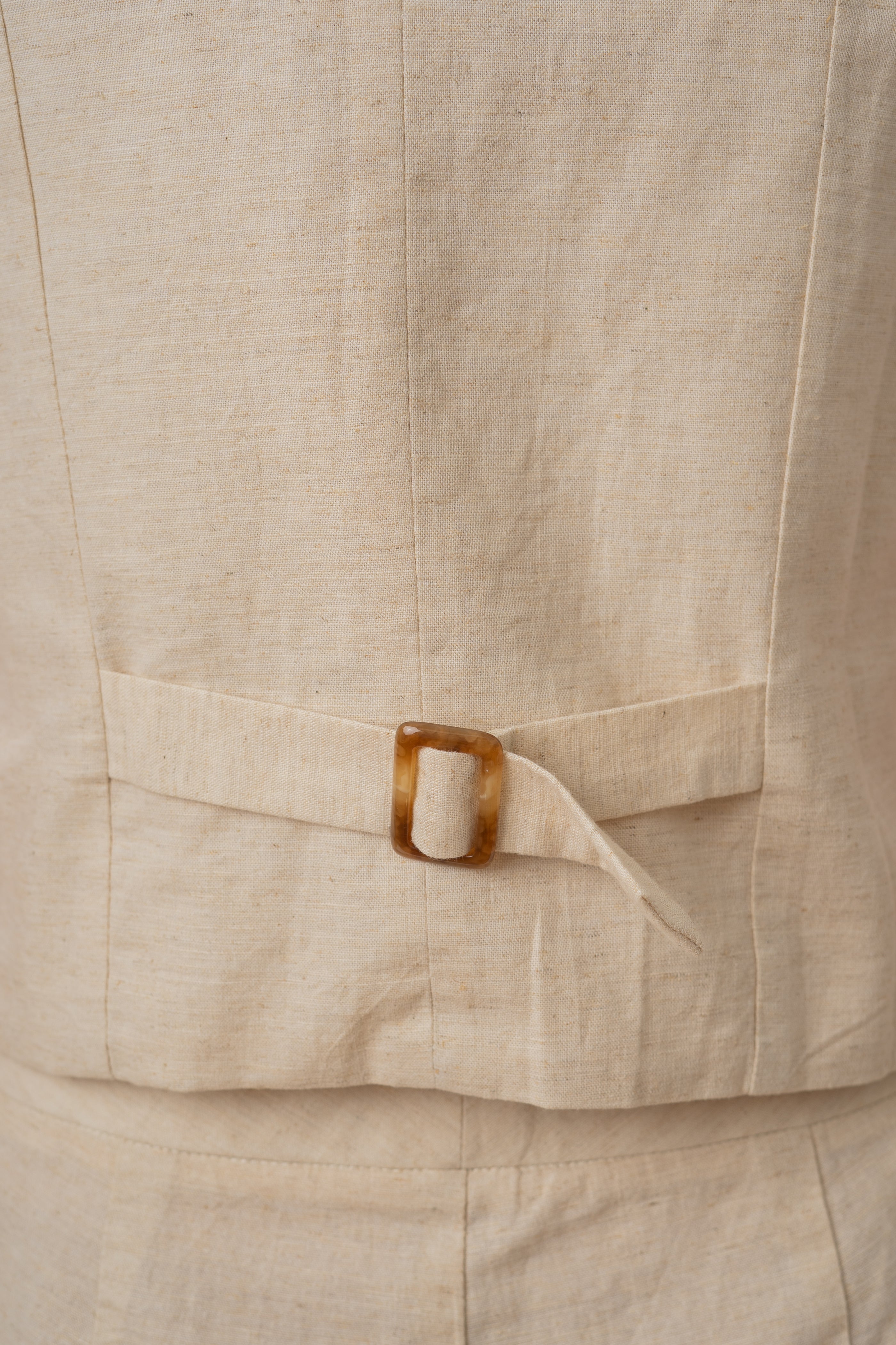 Textured Linen Waistcoat in Natural