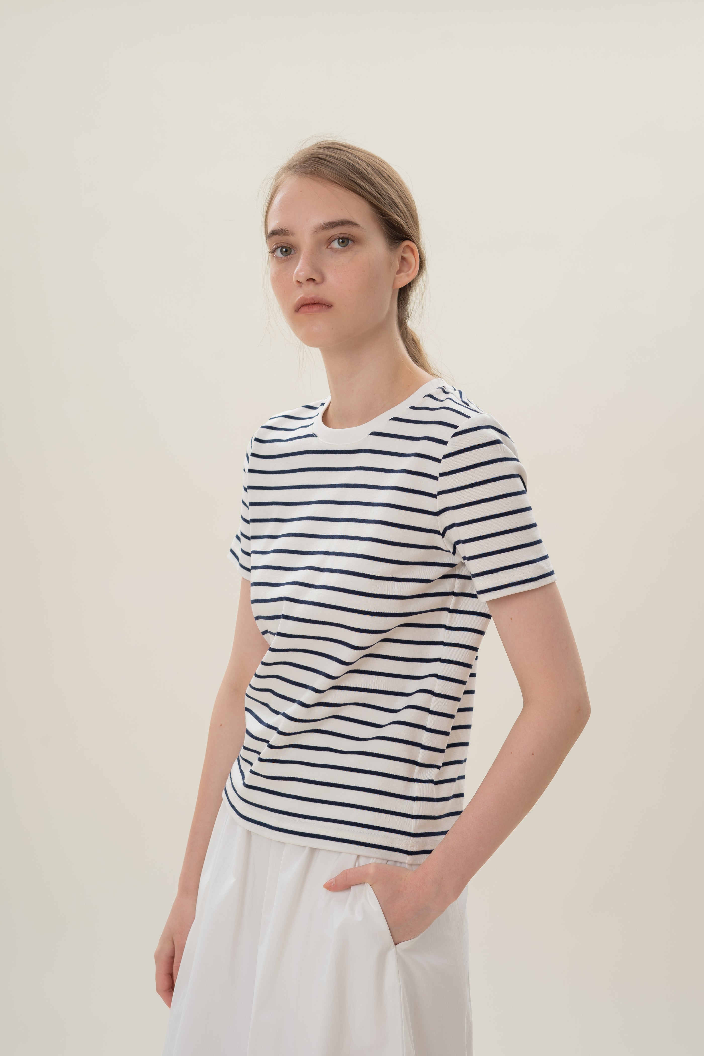 Classic Tee in Stripe Blue