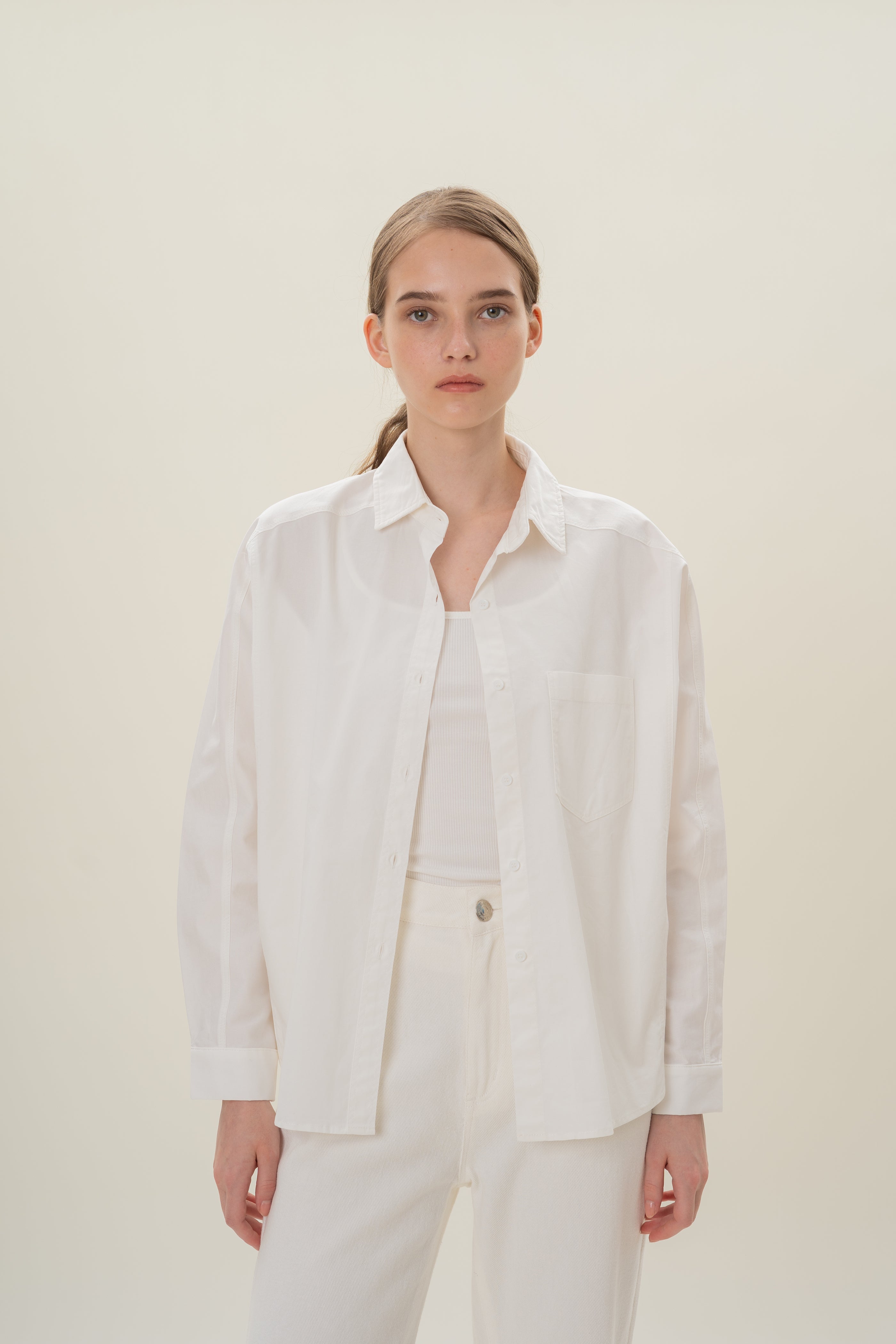 Studios Shirt with Seam Detailing in White