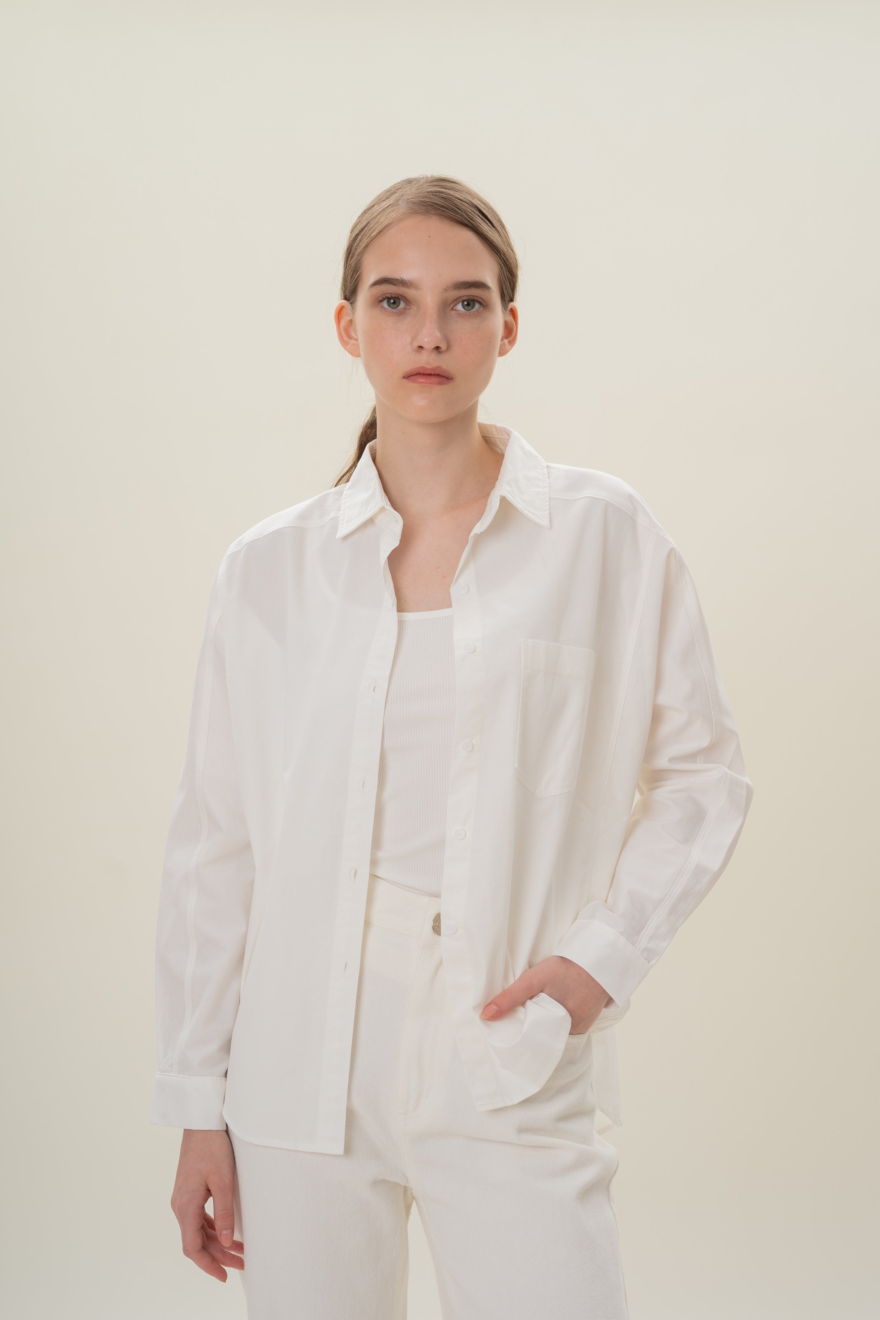 Studios Shirt with Seam Detailing in White