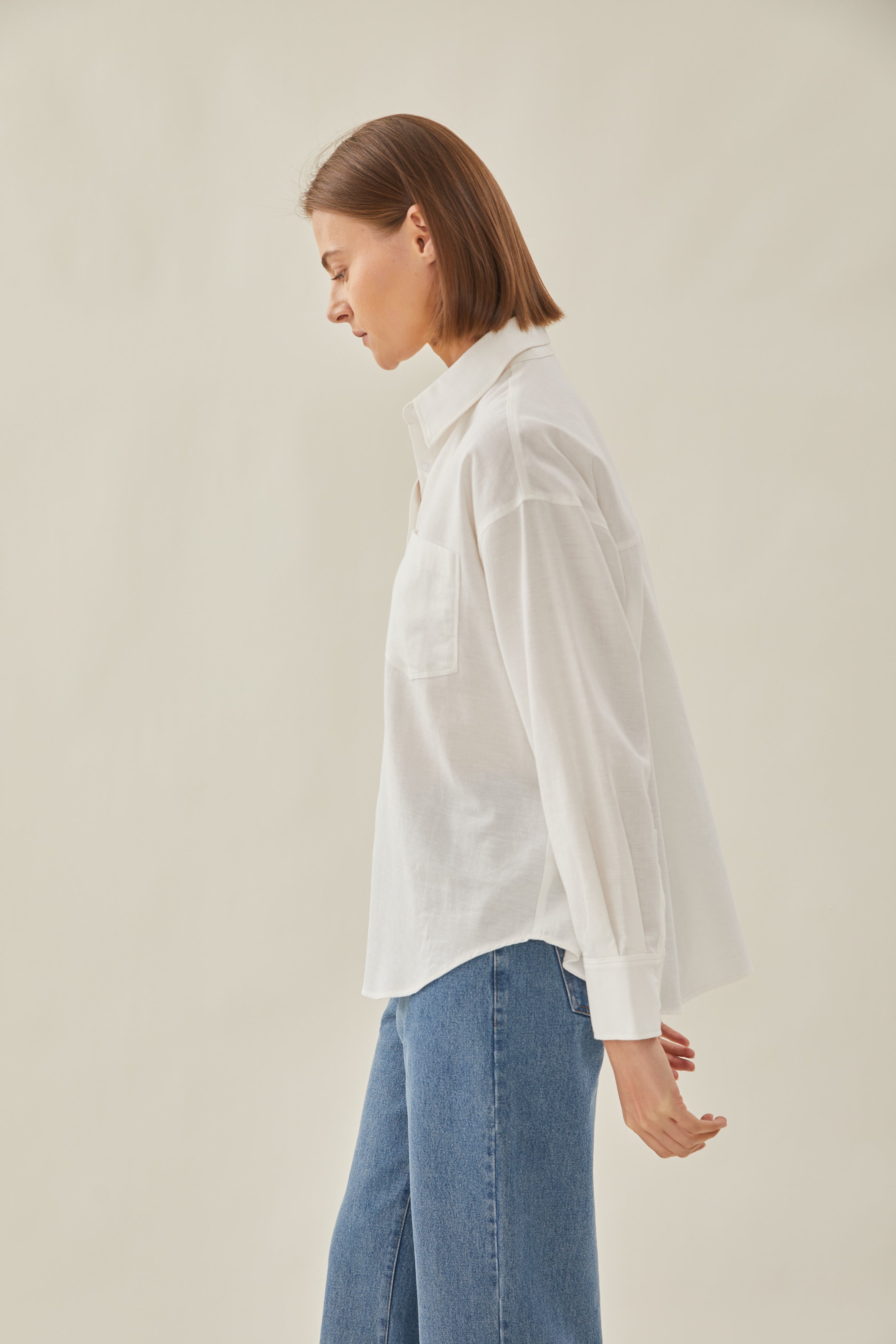 Cotton Relaxed Shirt in White