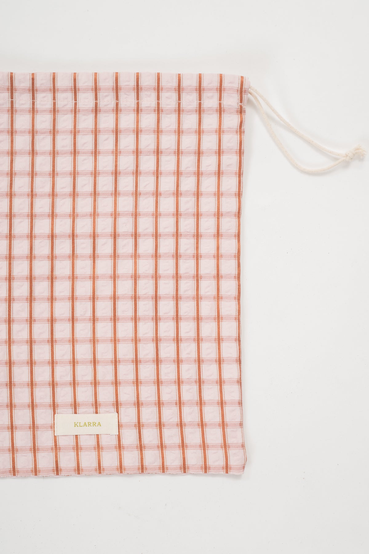 Drawstring Pouch in Rosewood Gingham (Gifted with a minimum spend of SGD150)