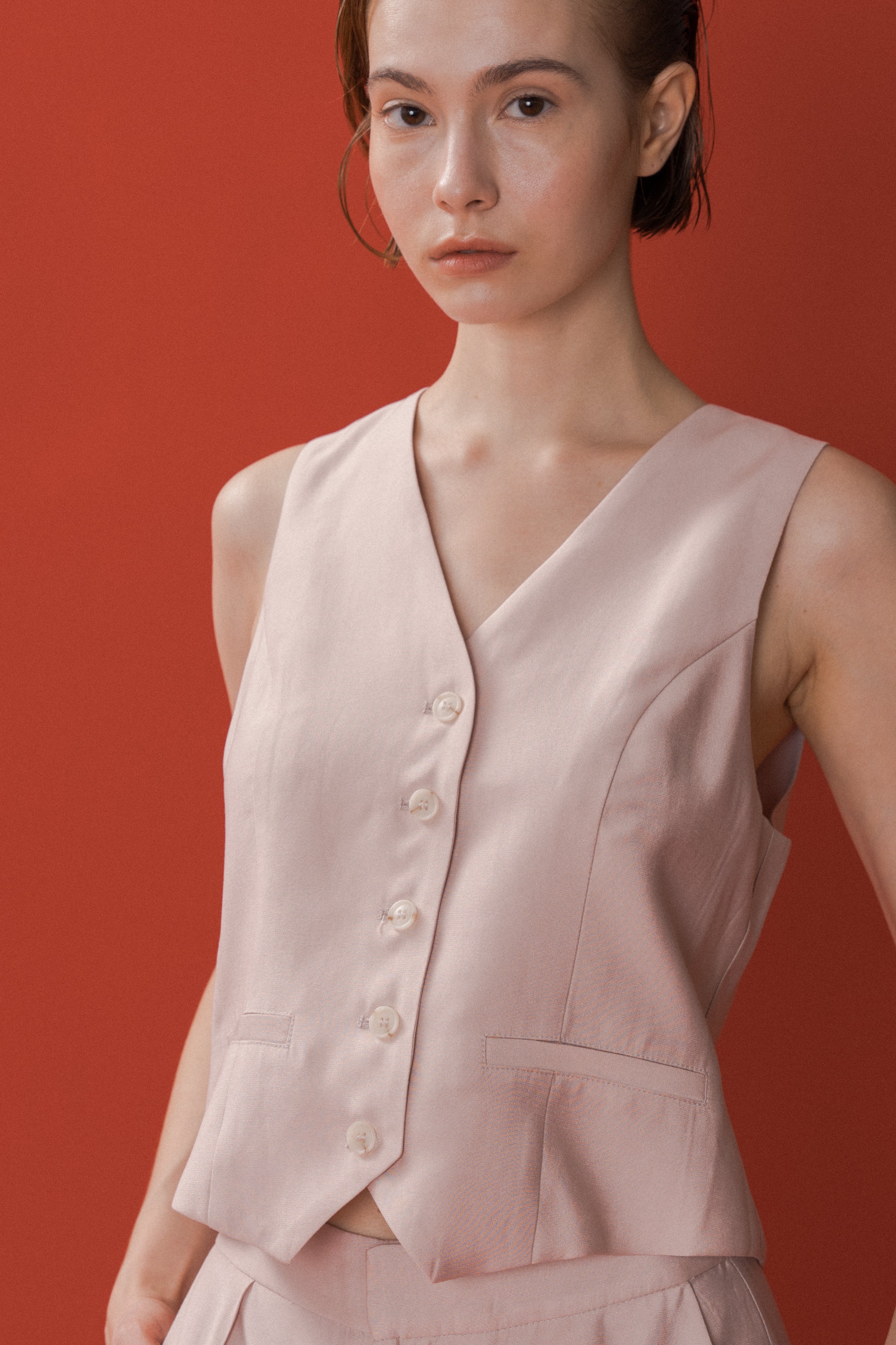 Classic Waistcoat in Petal Pink