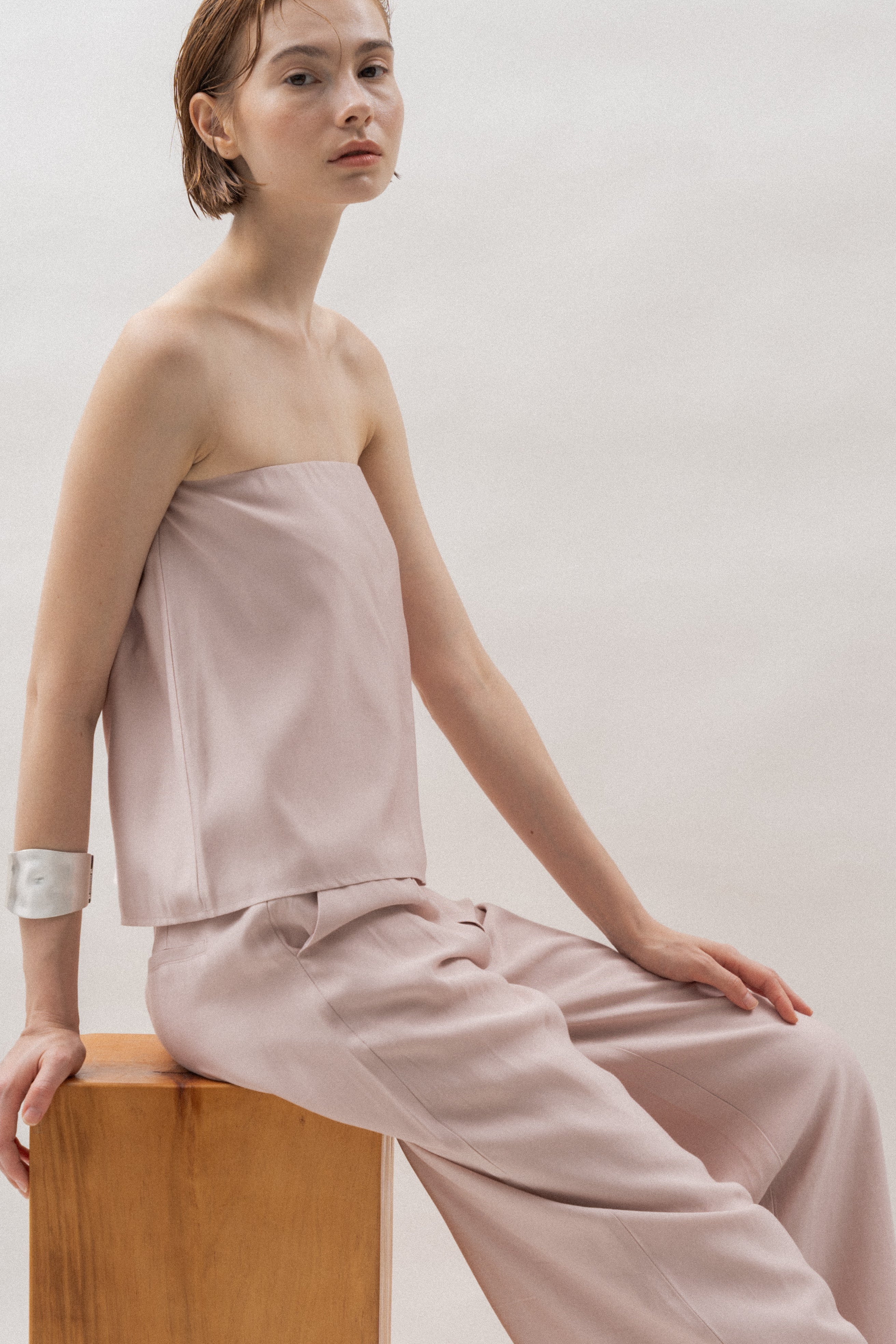 Bandeau Top in Petal Pink