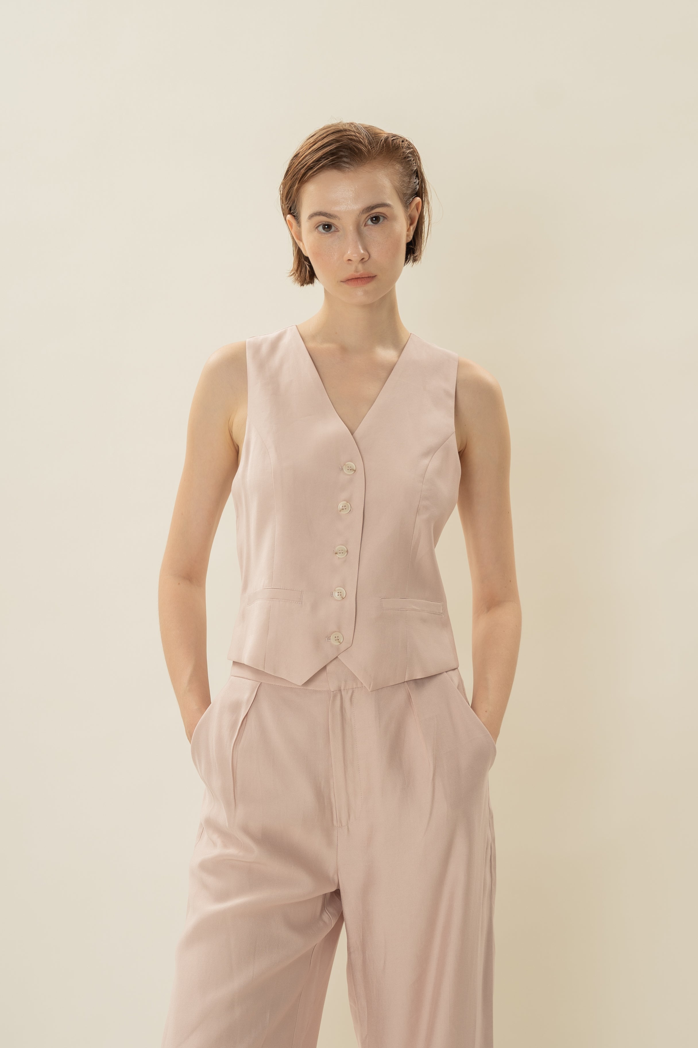 Classic Waistcoat in Petal Pink