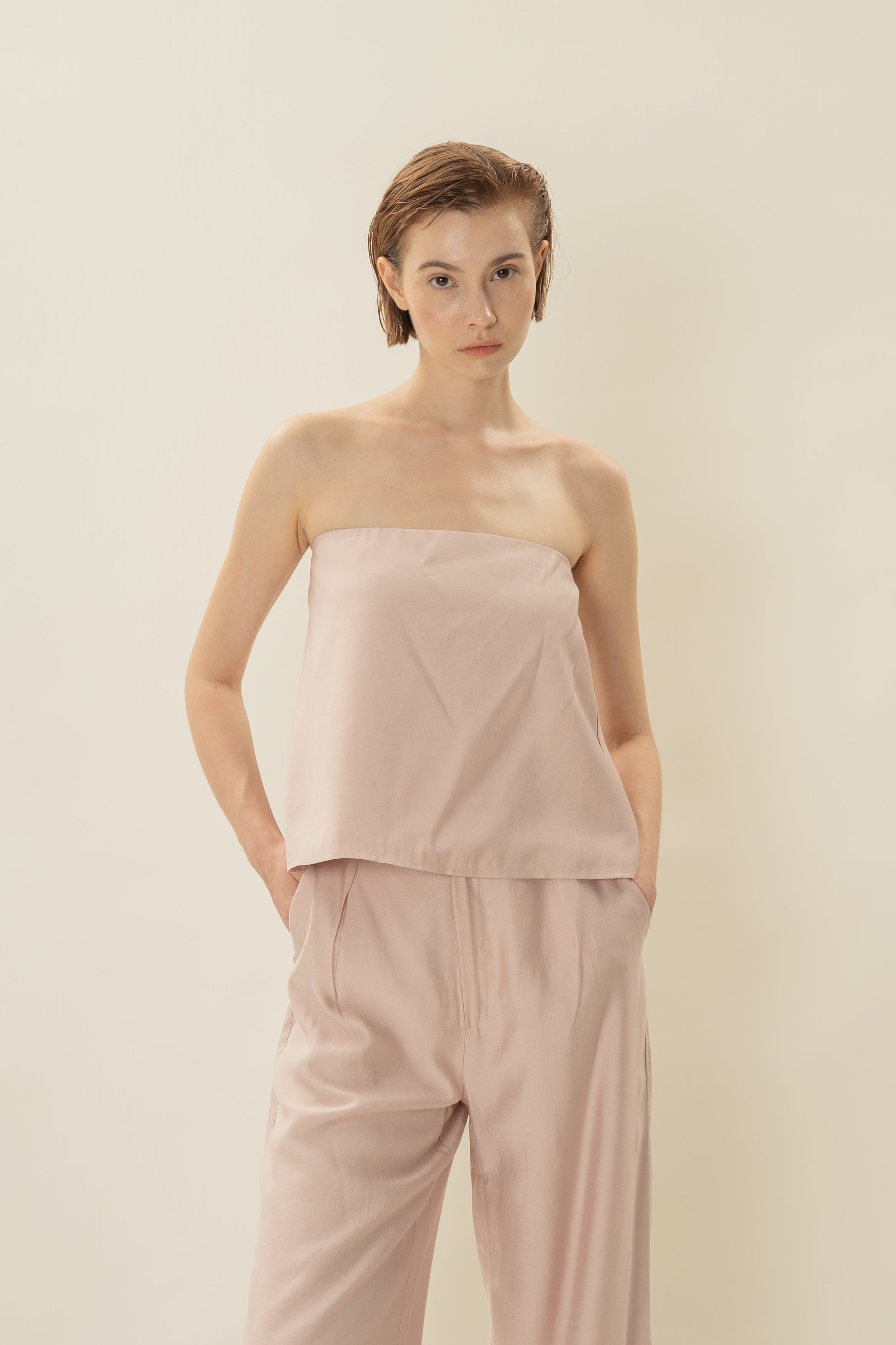 Bandeau Top in Petal Pink