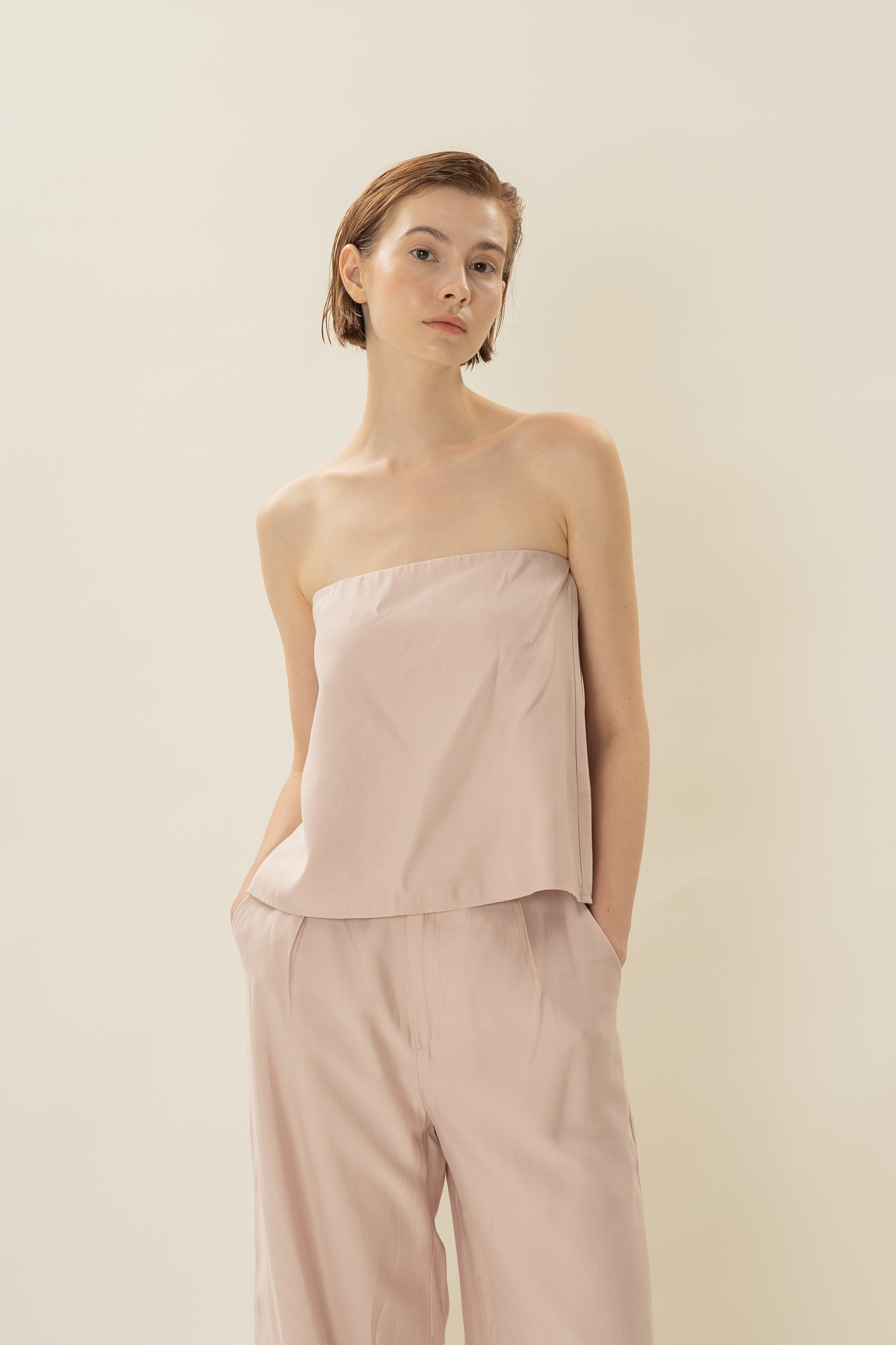 Bandeau Top in Petal Pink