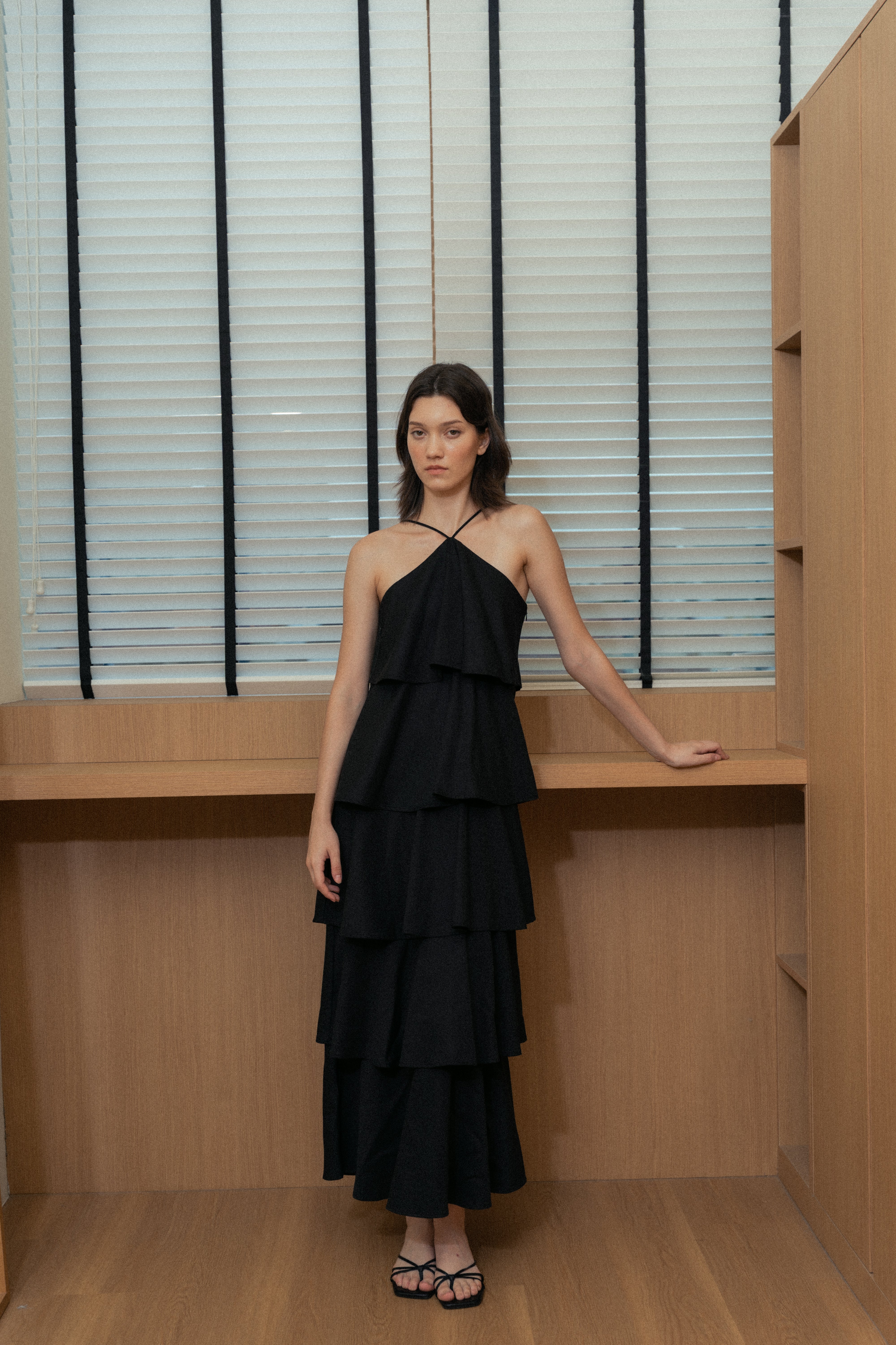 Layered Maxi Dress in Black