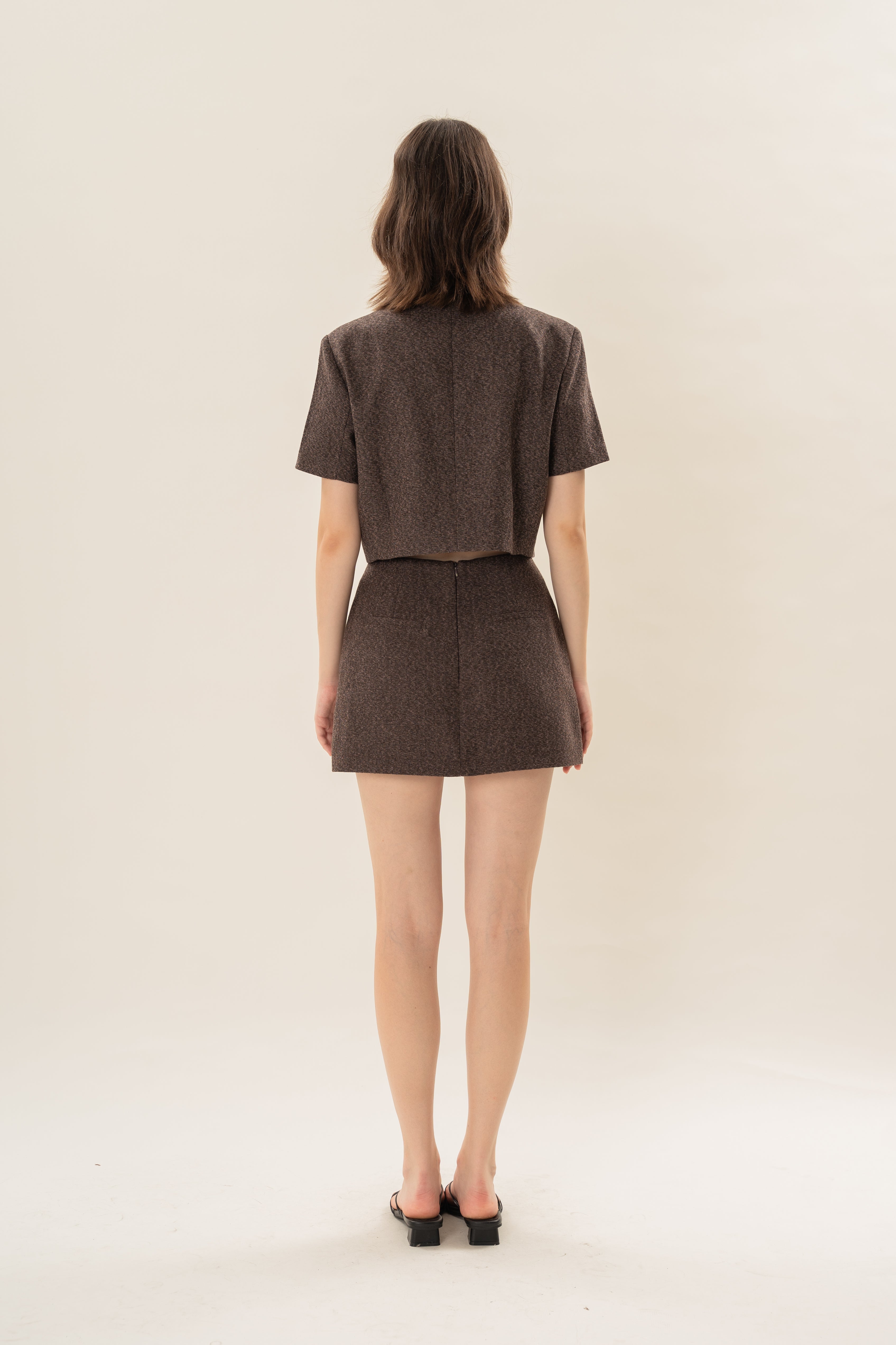 Textured Skort in Umber