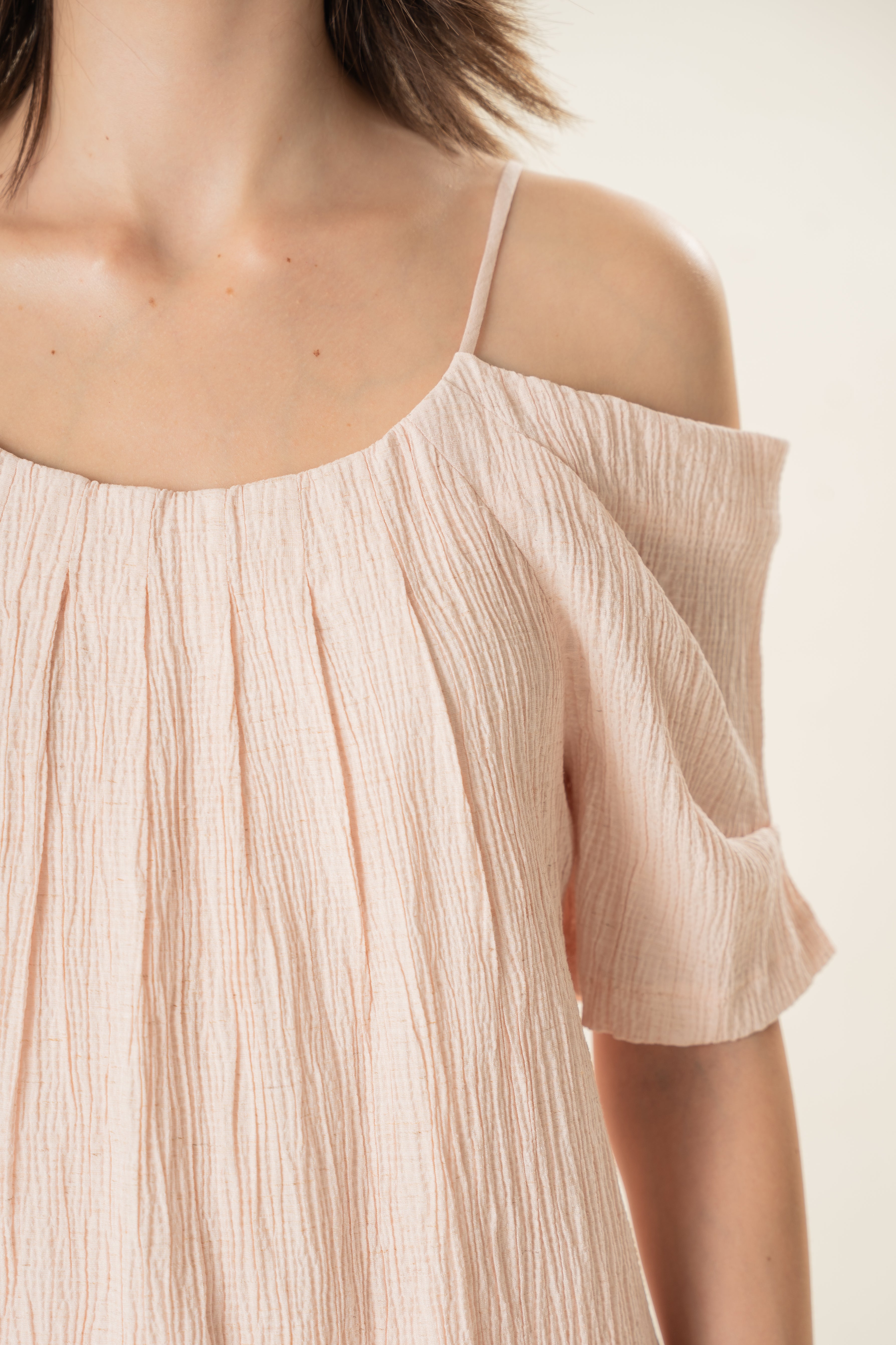 Textured Strap Swing Top in Pale Pink