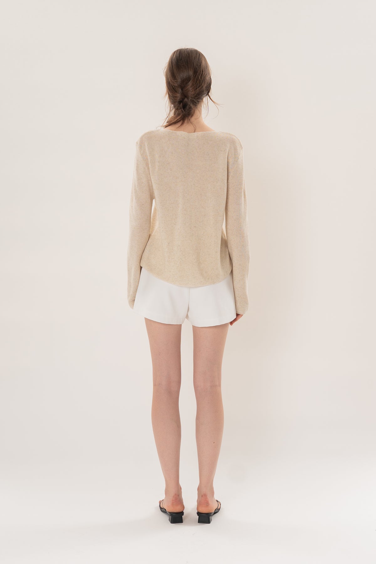 Summer Knit Boat Neck Sweater in Oat