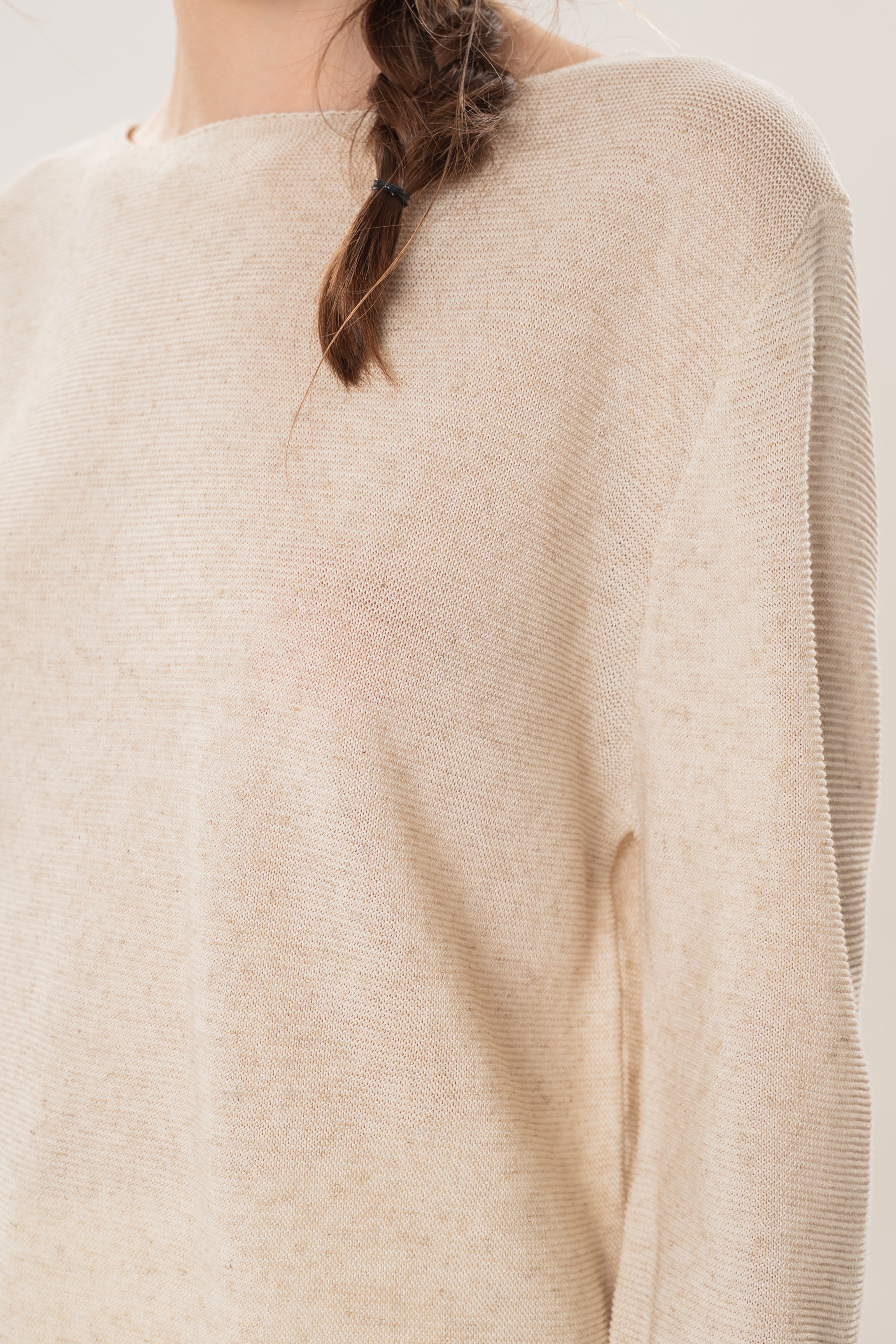 Summer Knit Boat Neck Sweater in Oat