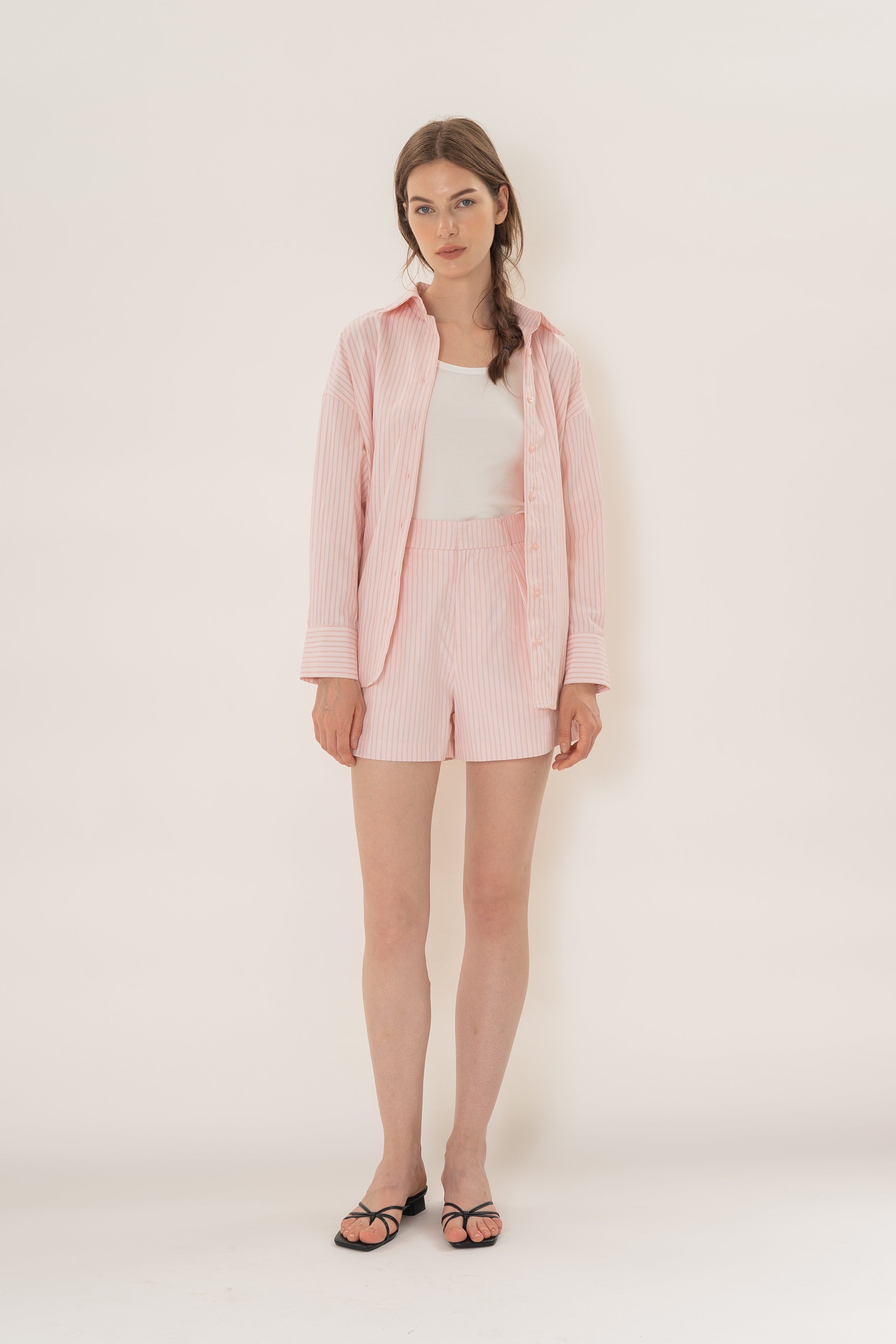 Long Sleeved Shirt in Roseate Stripe