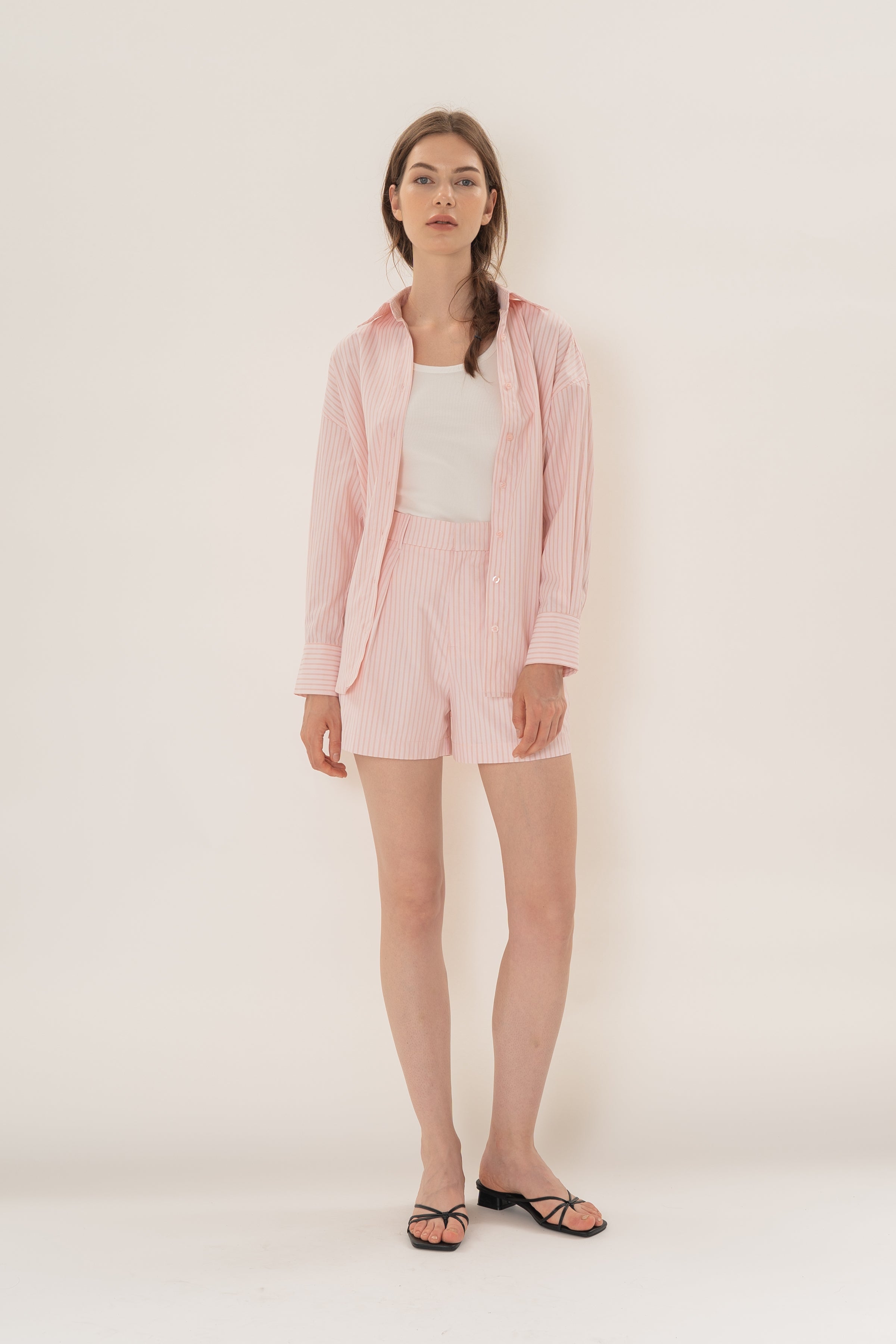 Long Sleeved Shirt in Roseate Stripe