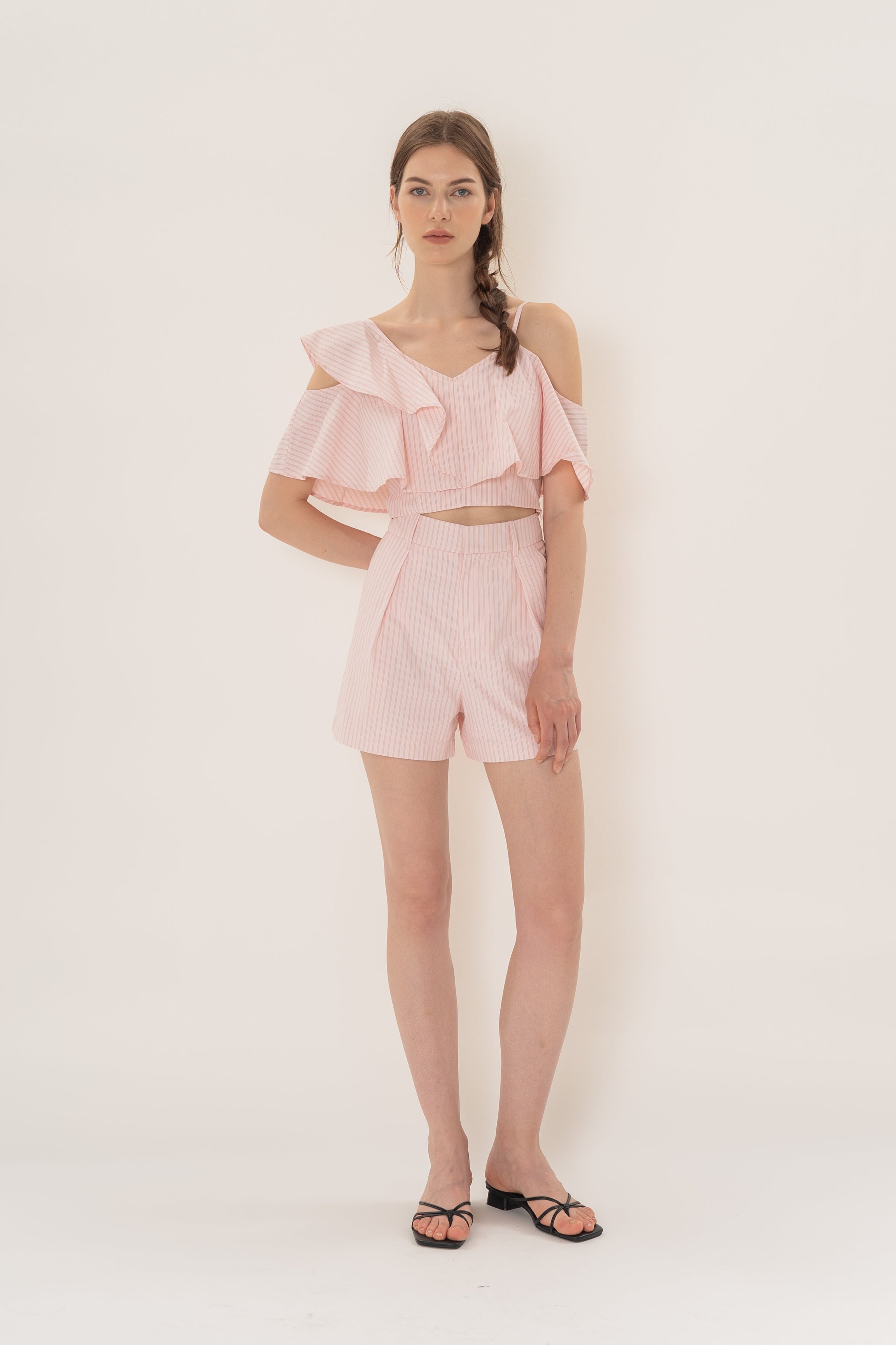 Asymmetrical Top in Roseate Stripe