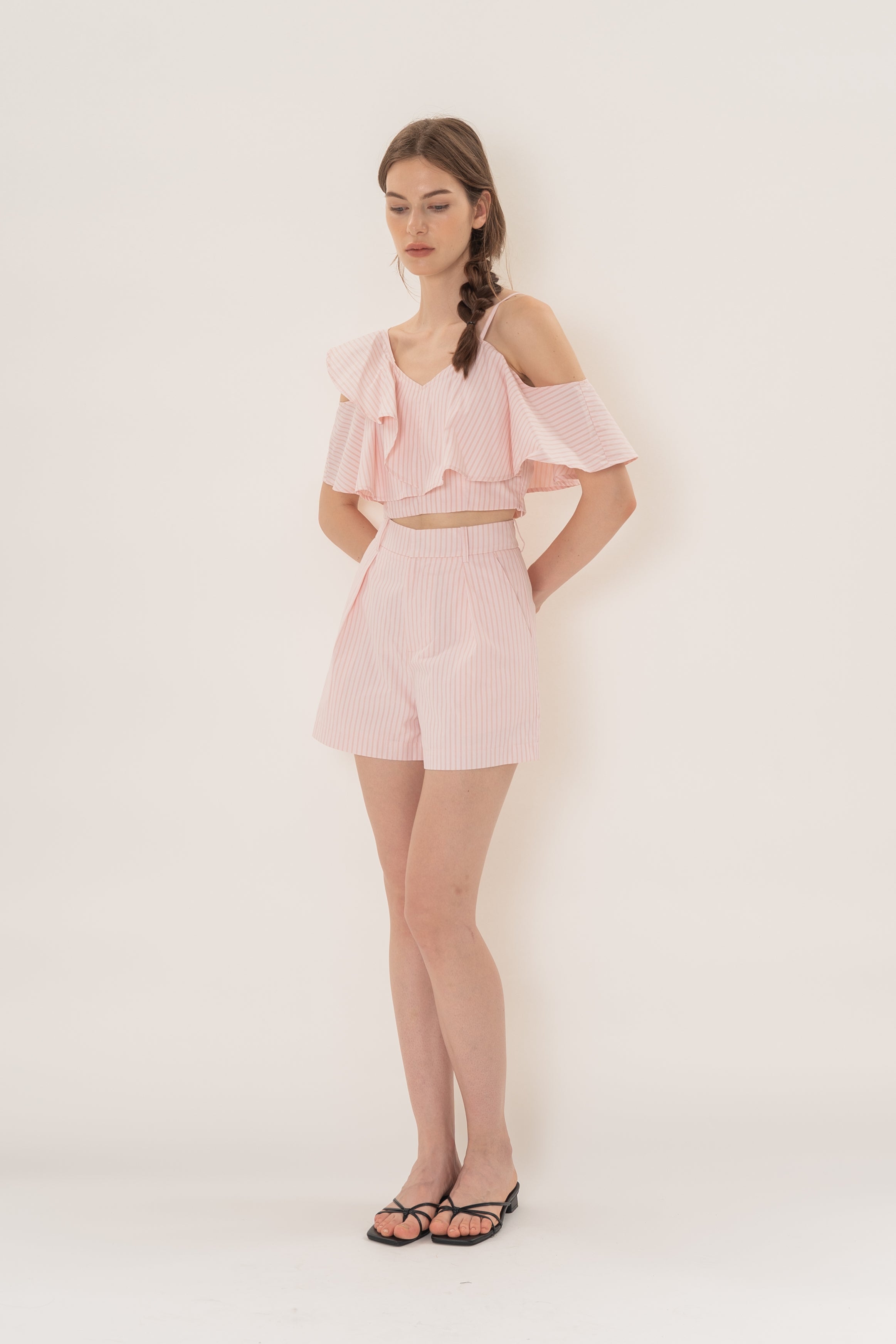 Asymmetrical Top in Roseate Stripe