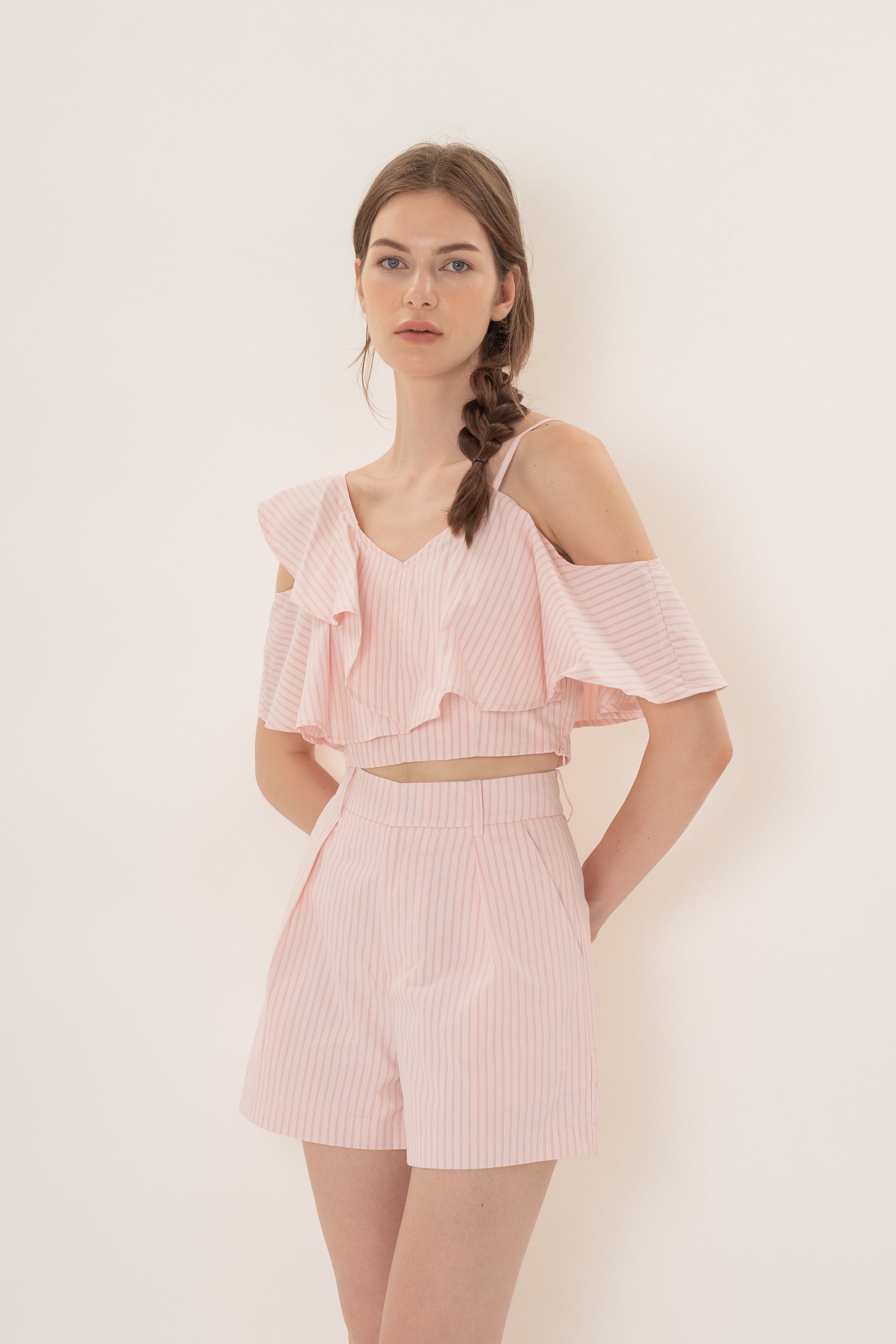 Asymmetrical Top in Roseate Stripe