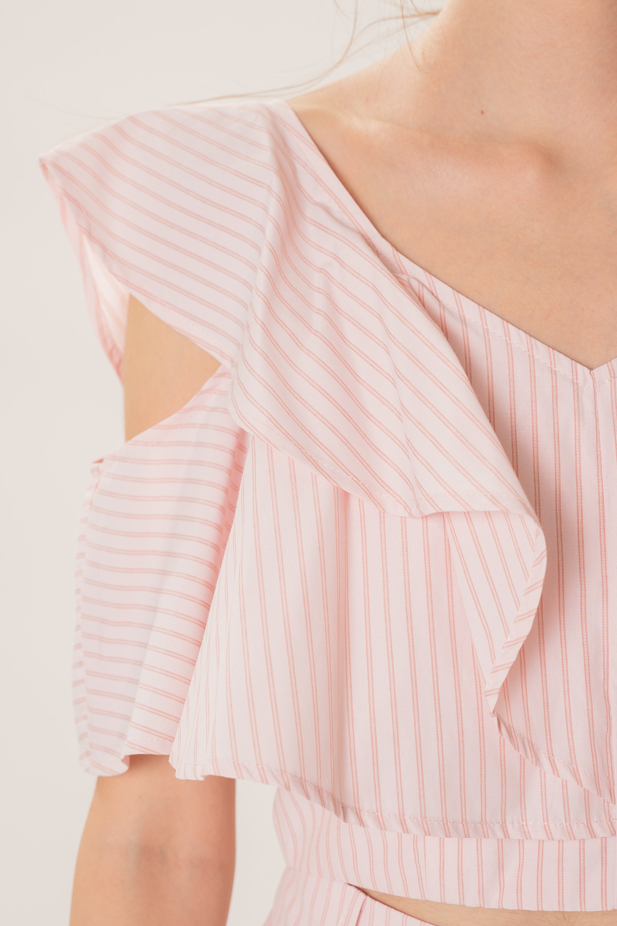 Asymmetrical Top in Roseate Stripe