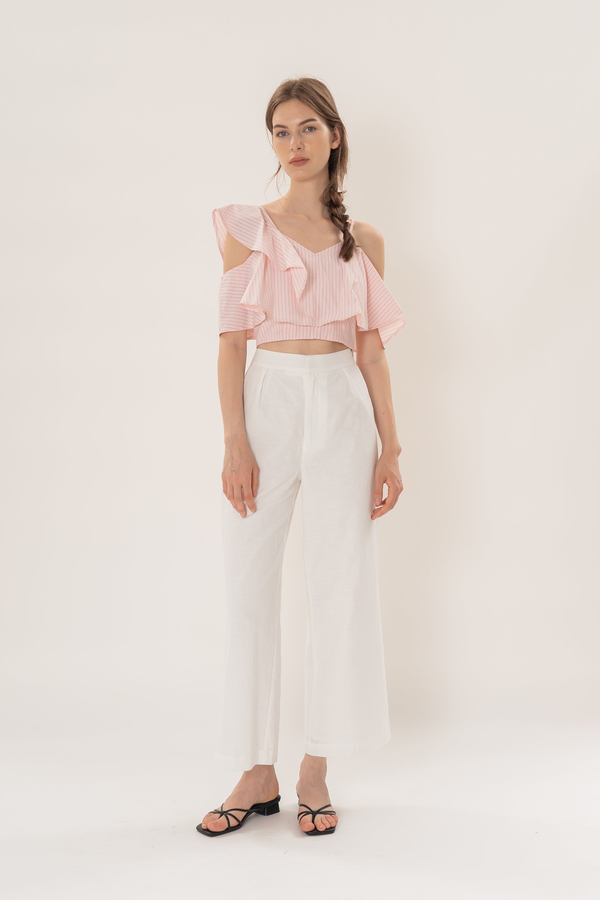 Asymmetrical Top in Roseate Stripe
