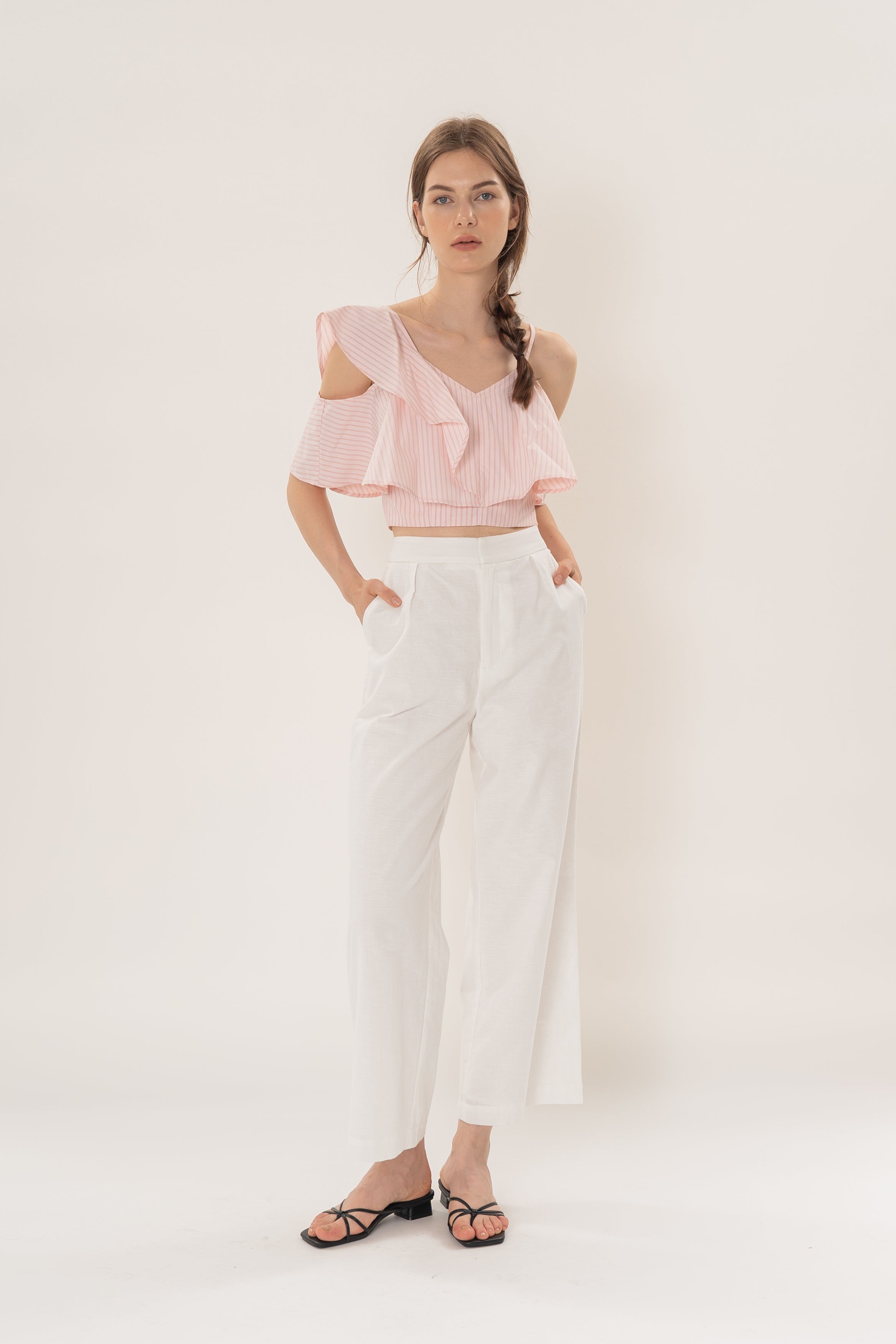 Asymmetrical Top in Roseate Stripe