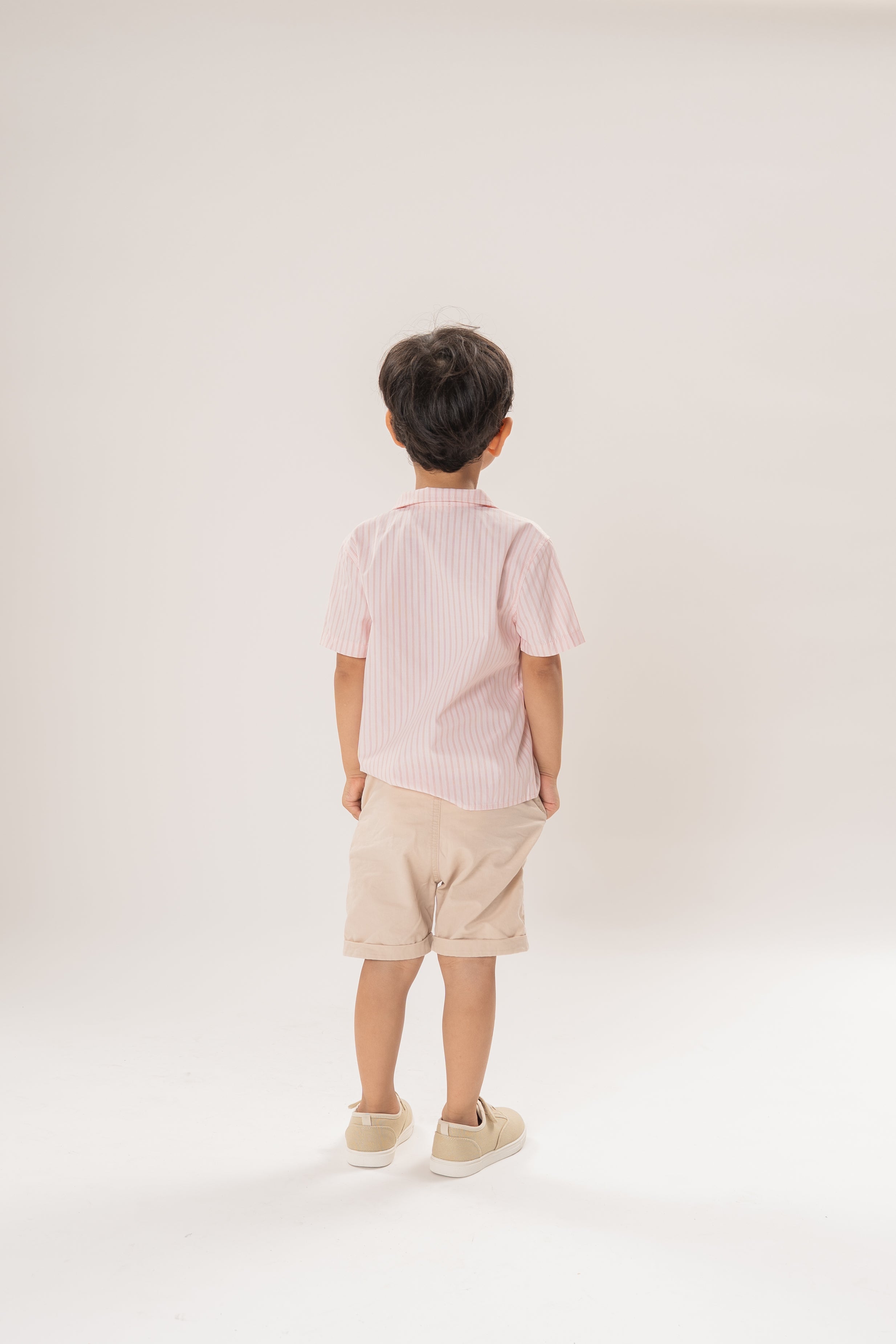 Mini Short Sleeve Pocket Shirt in Roseate Stripe