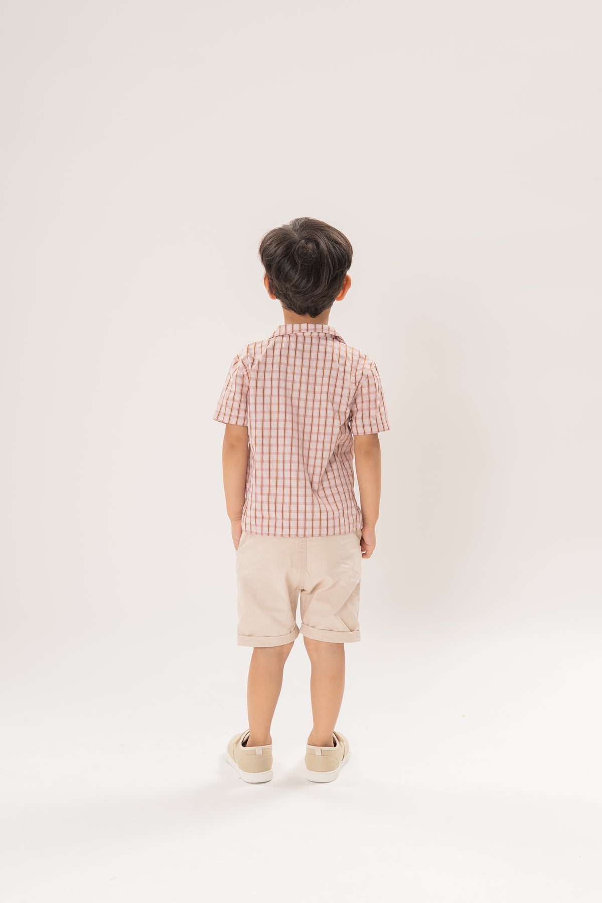 Mini Short Sleeve Pocket Shirt in Rosewood Gingham