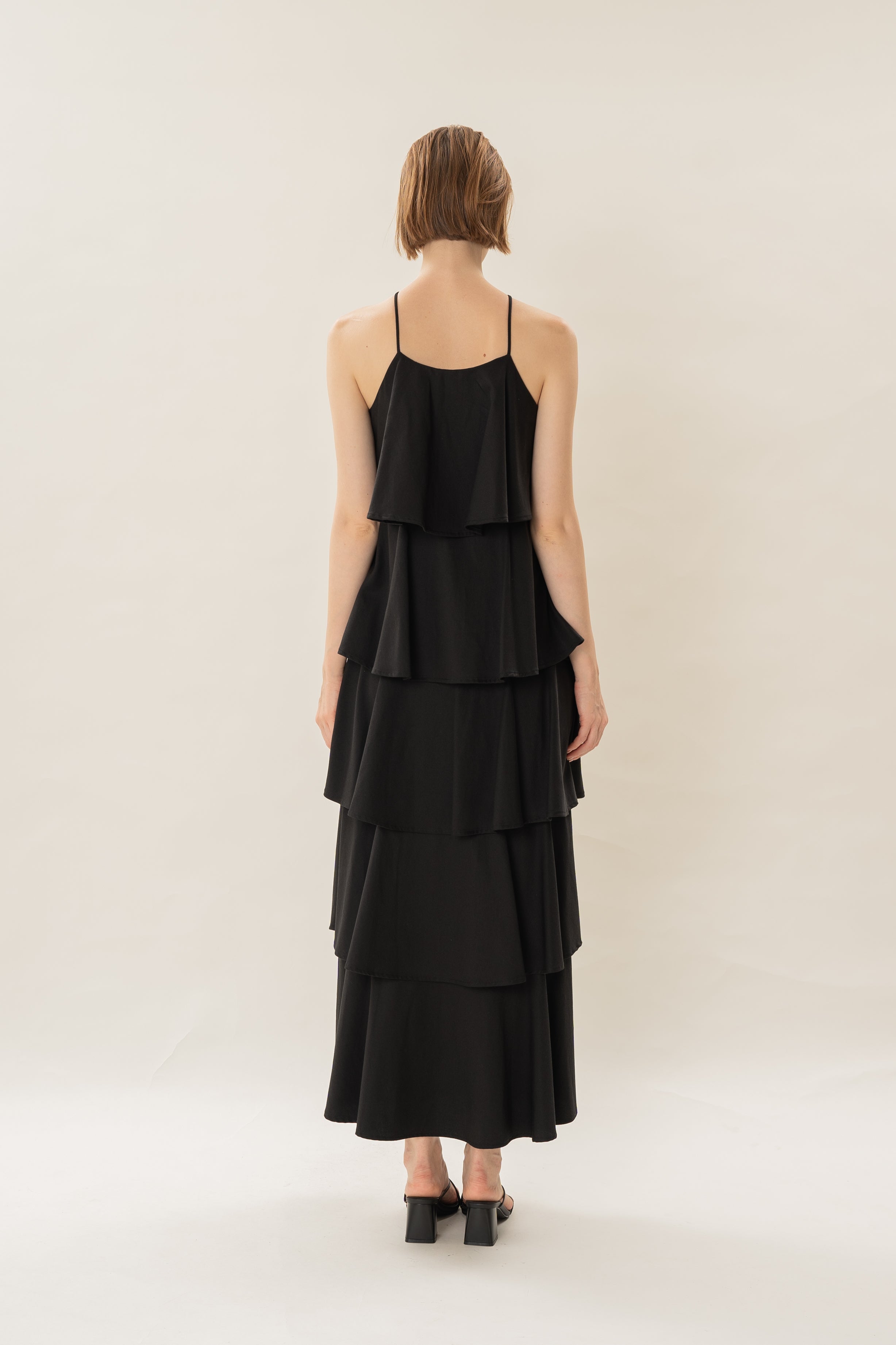Layered Maxi Dress in Black