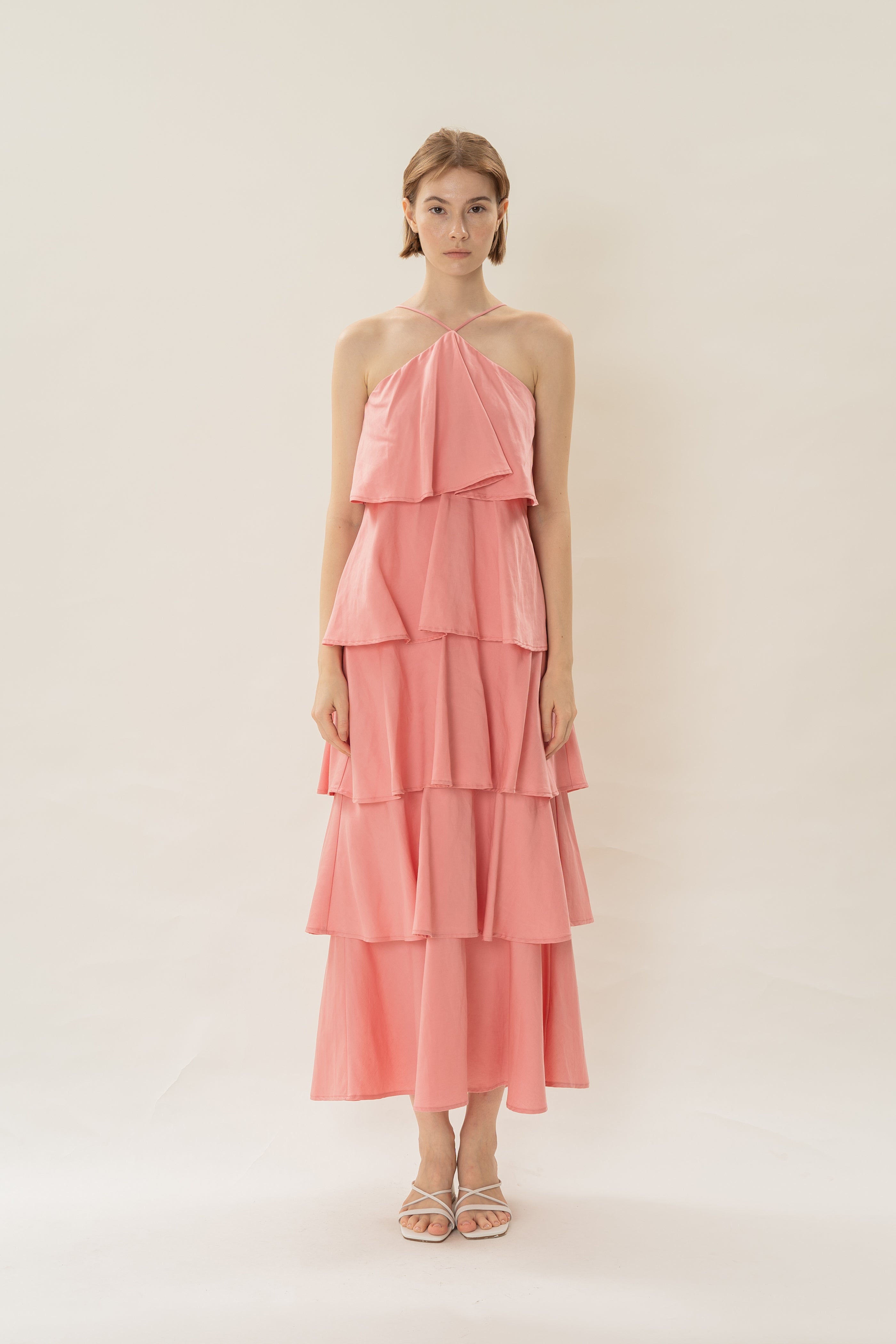 Layered Maxi Dress in Pink