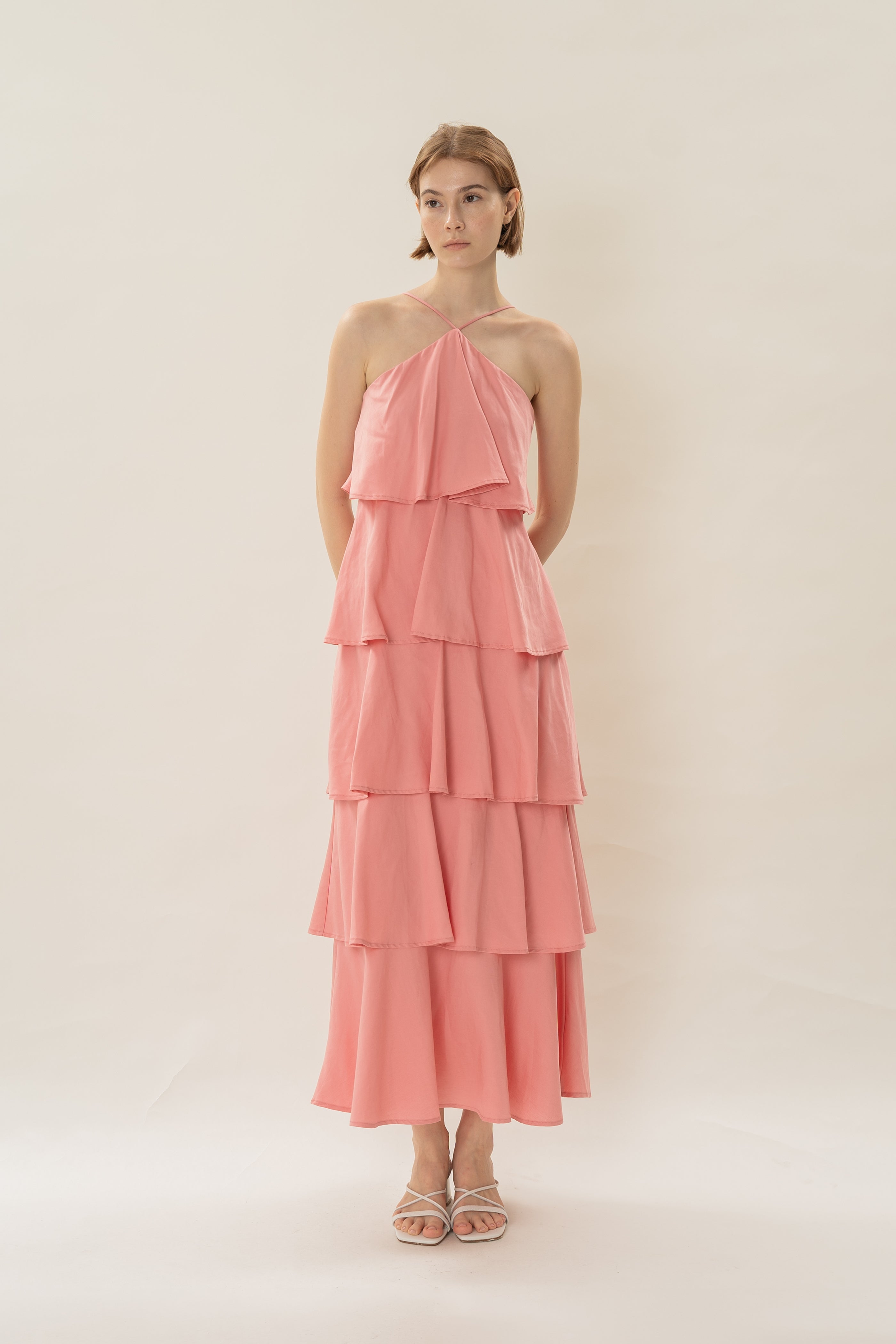 Layered Maxi Dress in Pink