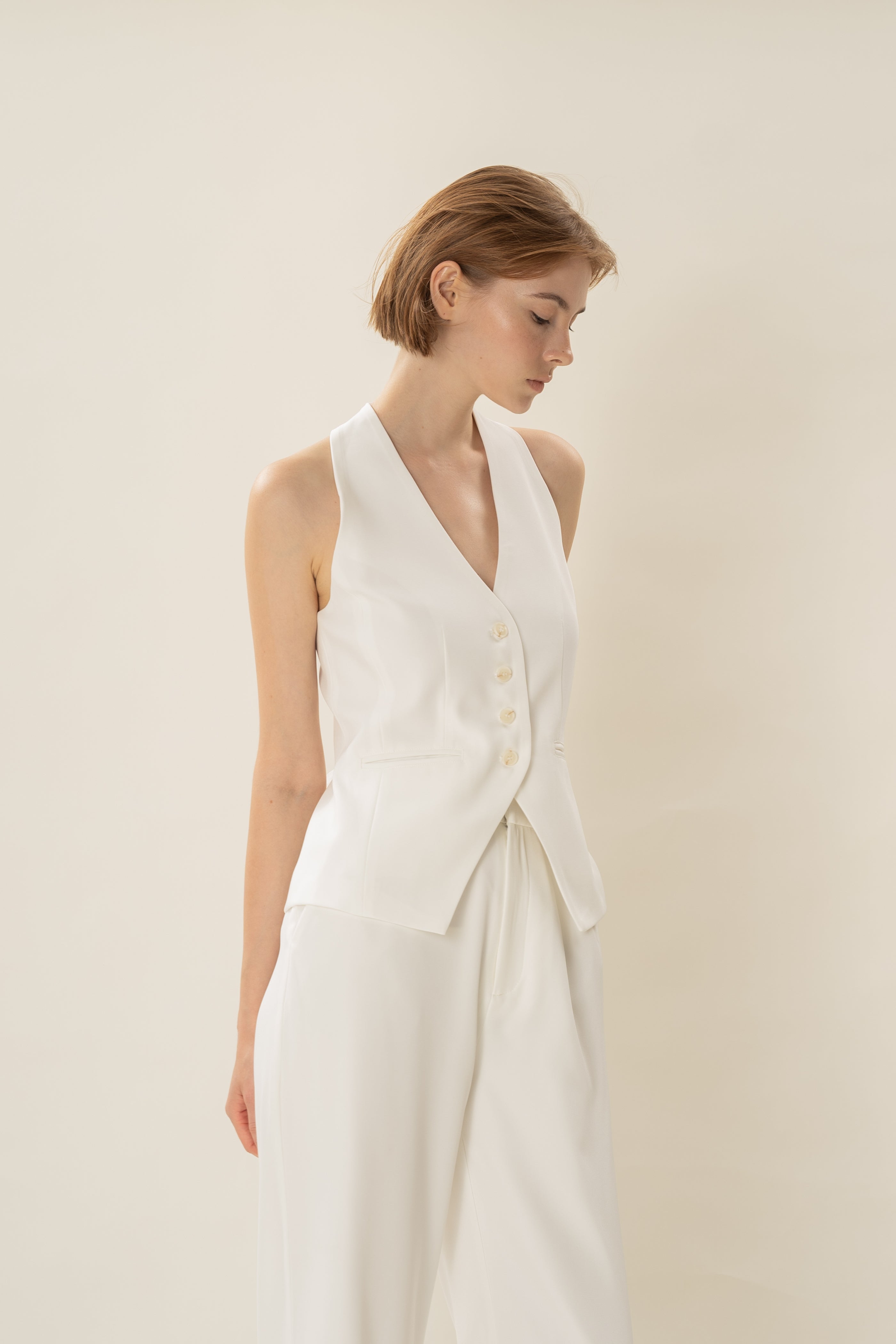 Halter Waistcoat in White