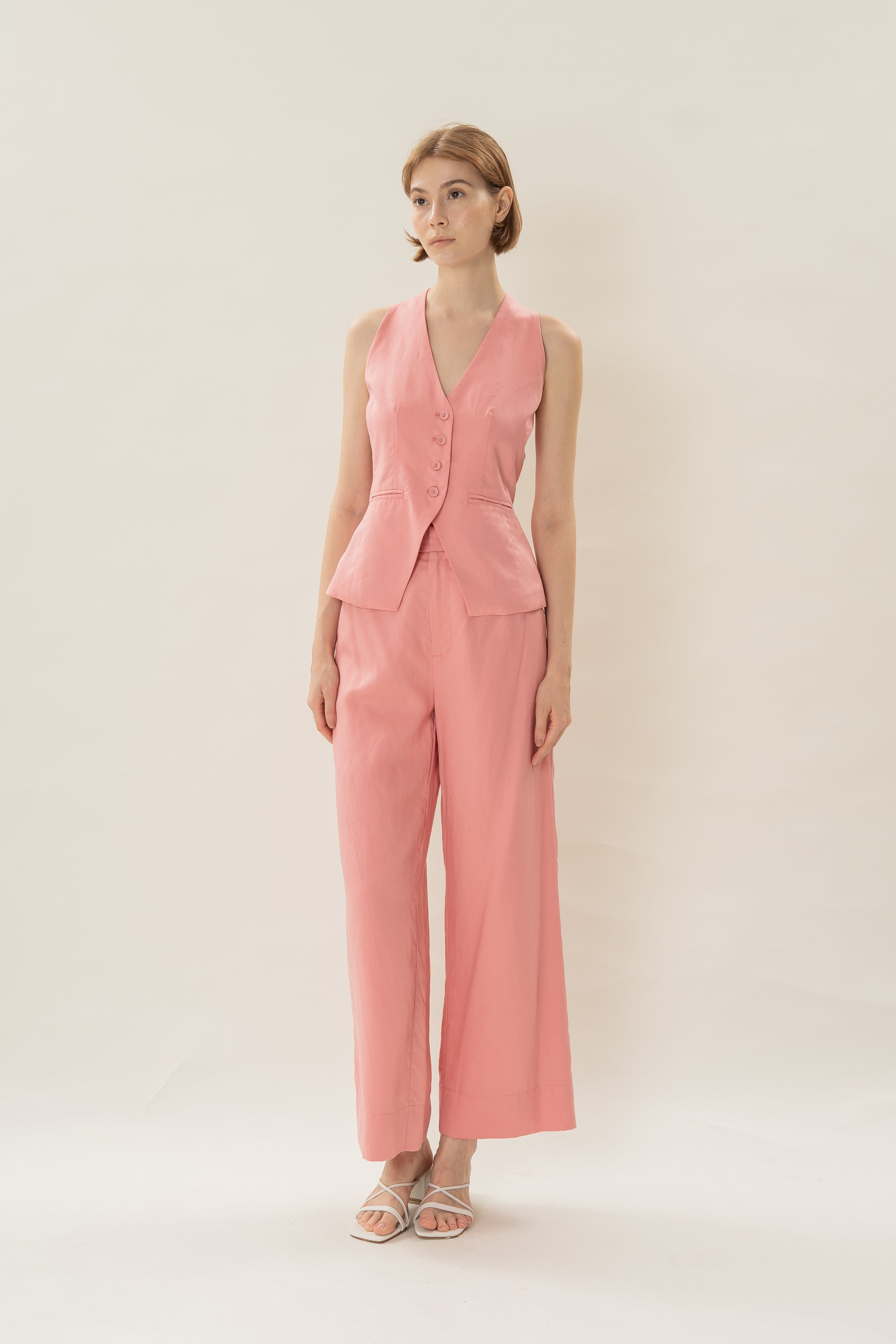 Halter Waistcoat in Pink