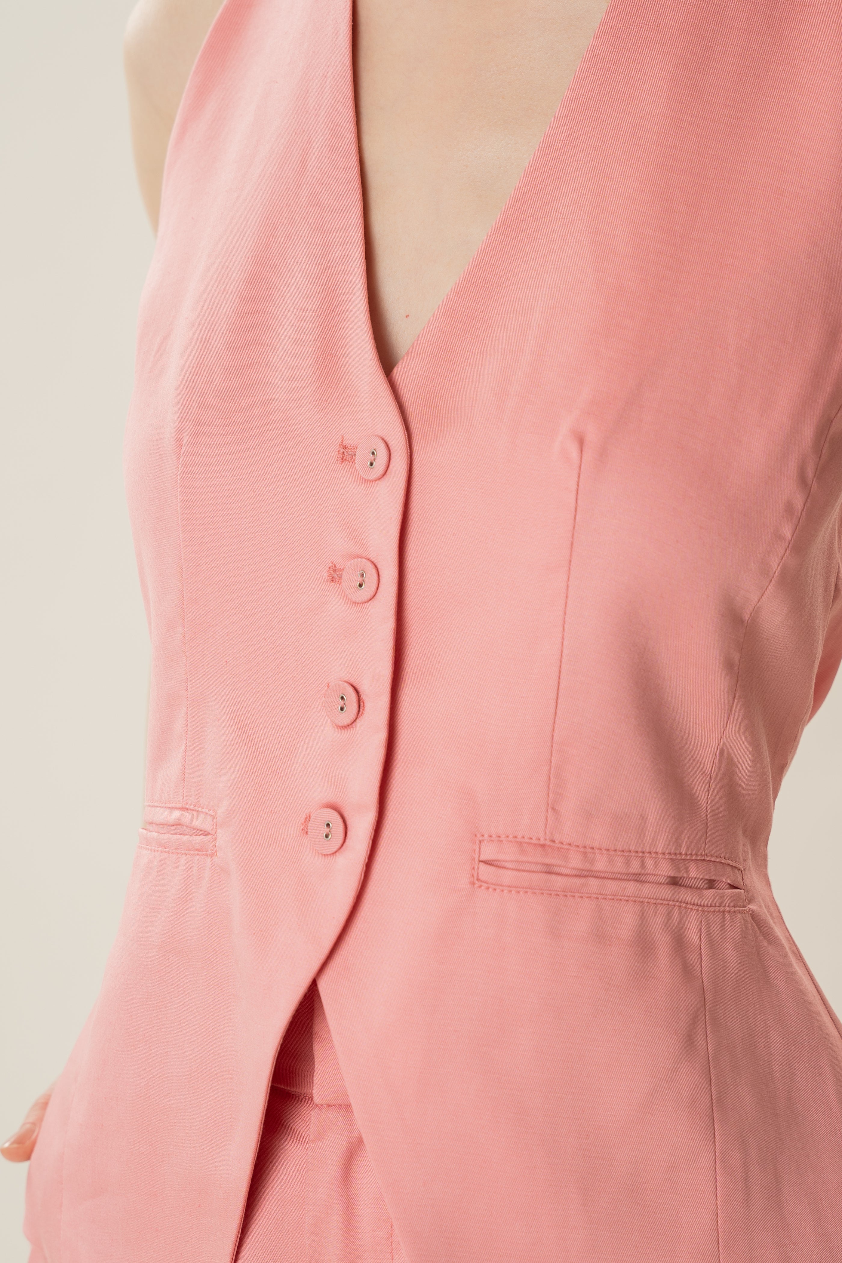 Halter Waistcoat in Pink