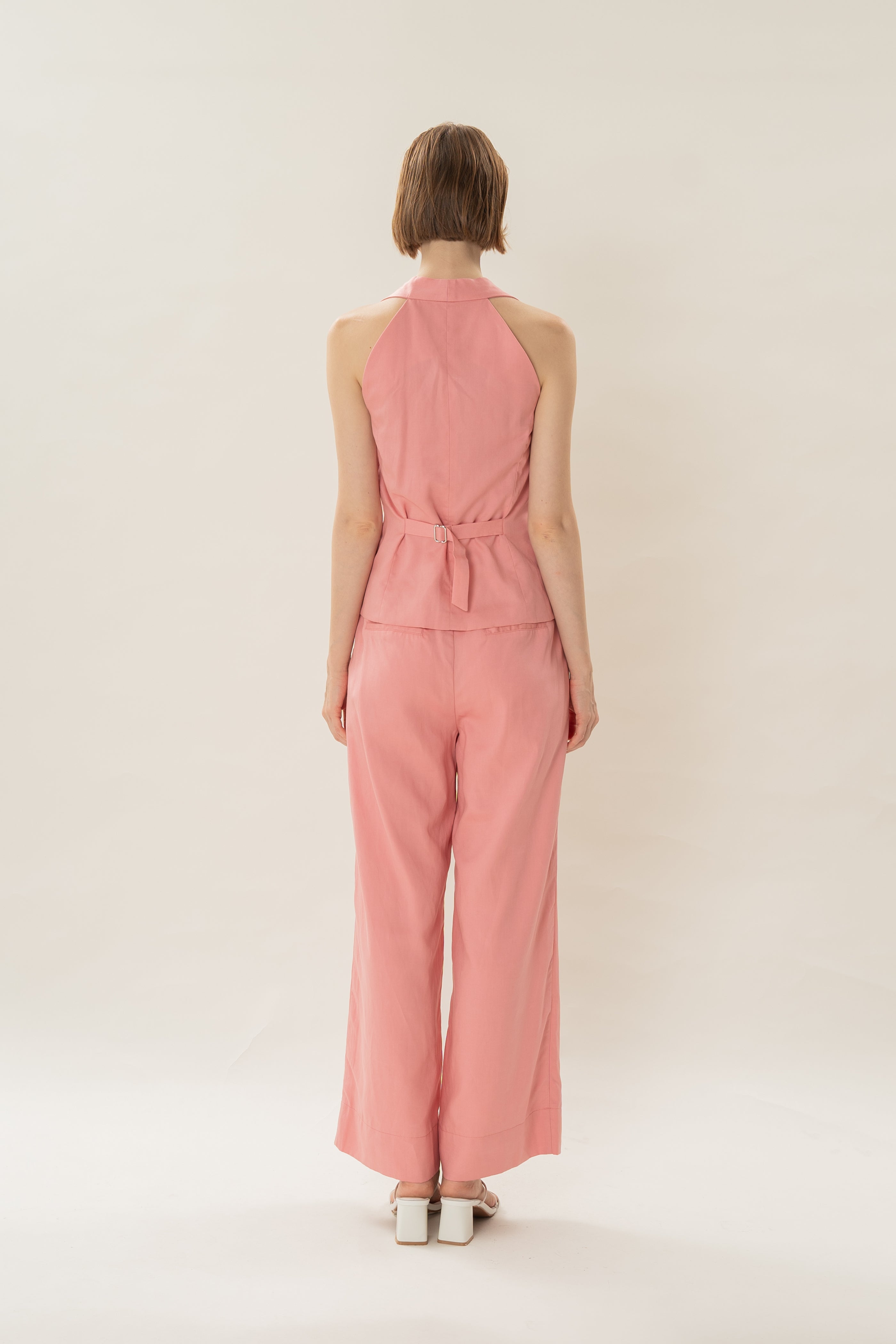 Halter Waistcoat in Pink