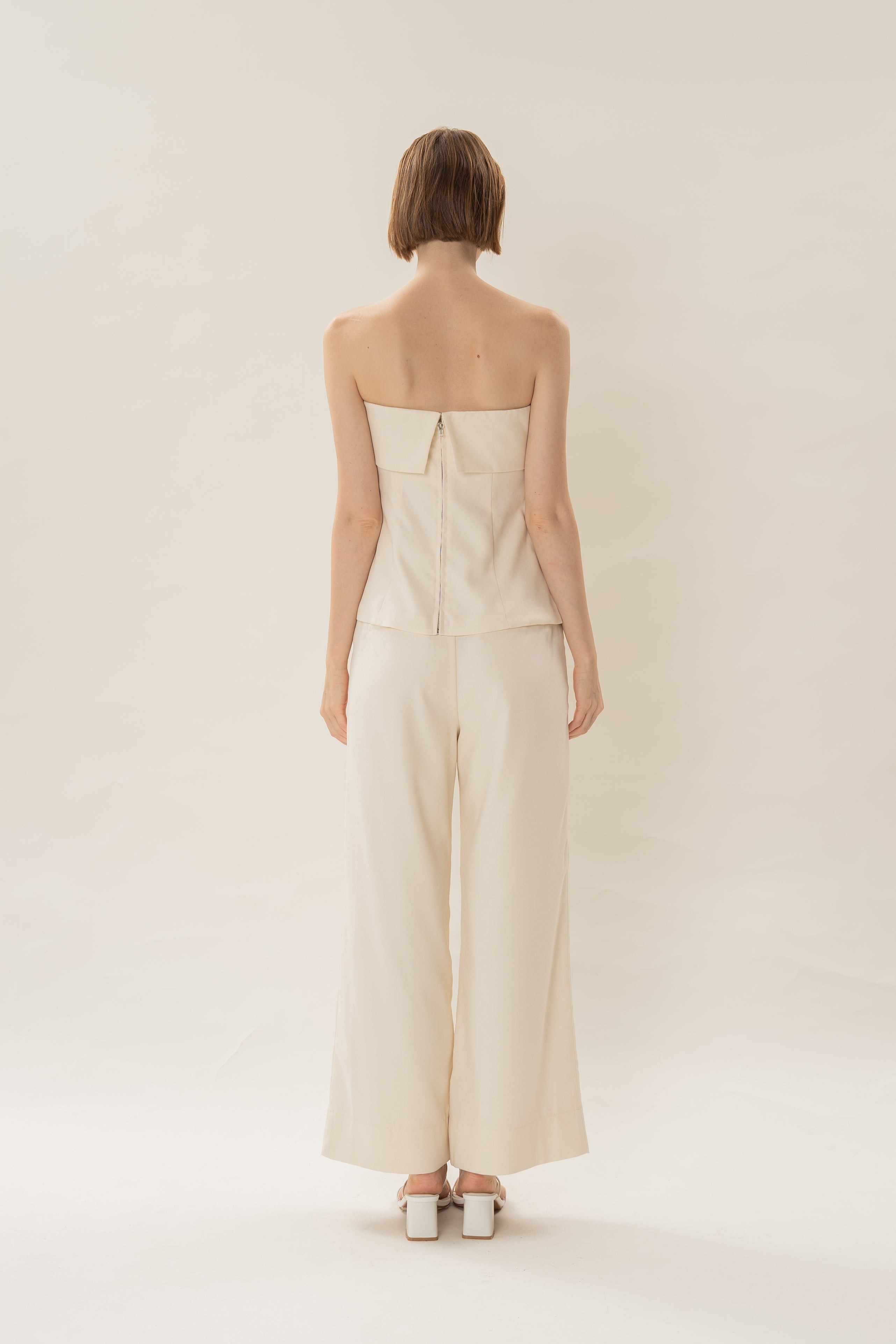 Panelled Bandeau Top in Ivory