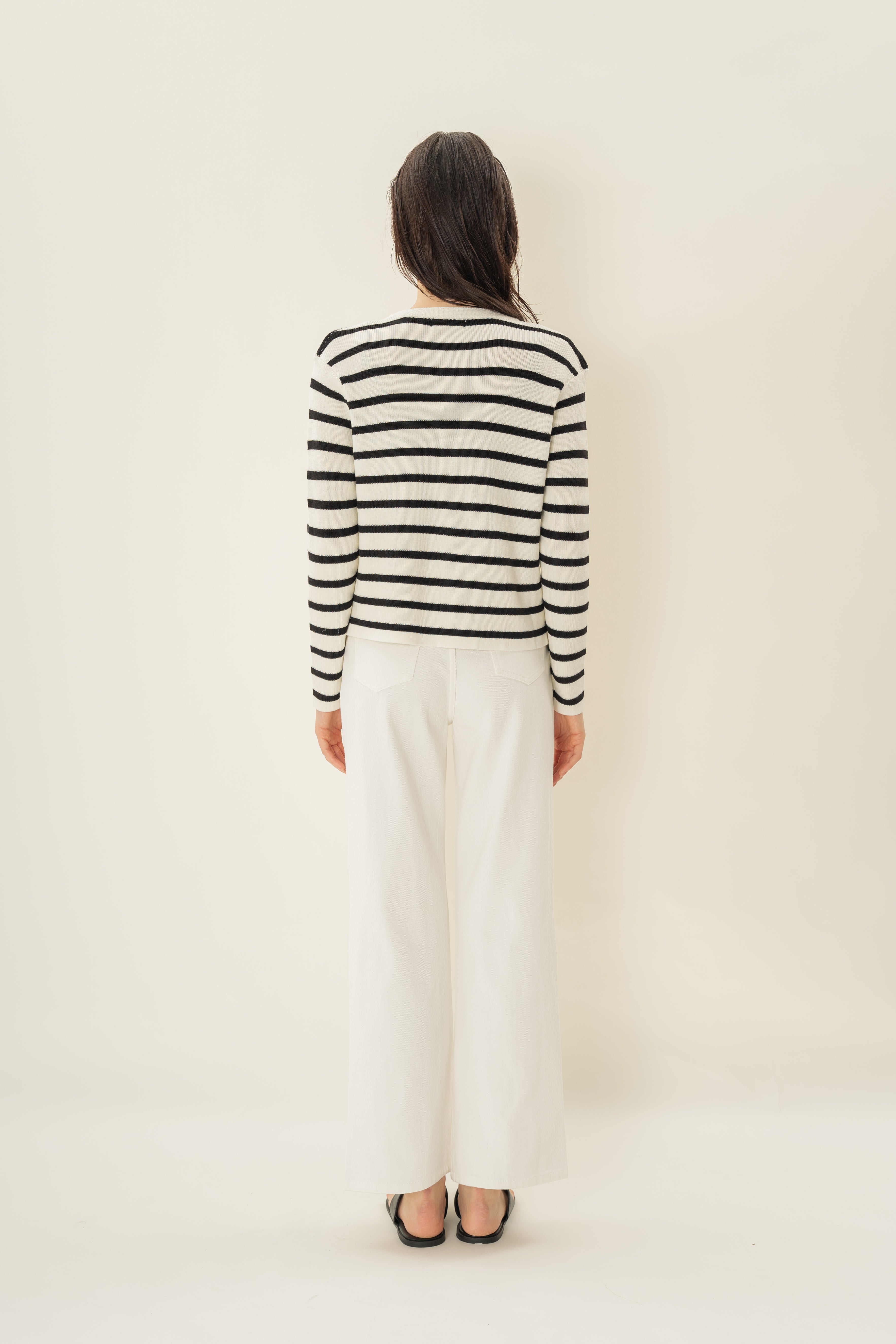 Classic Knitted Cardigan in Stripe