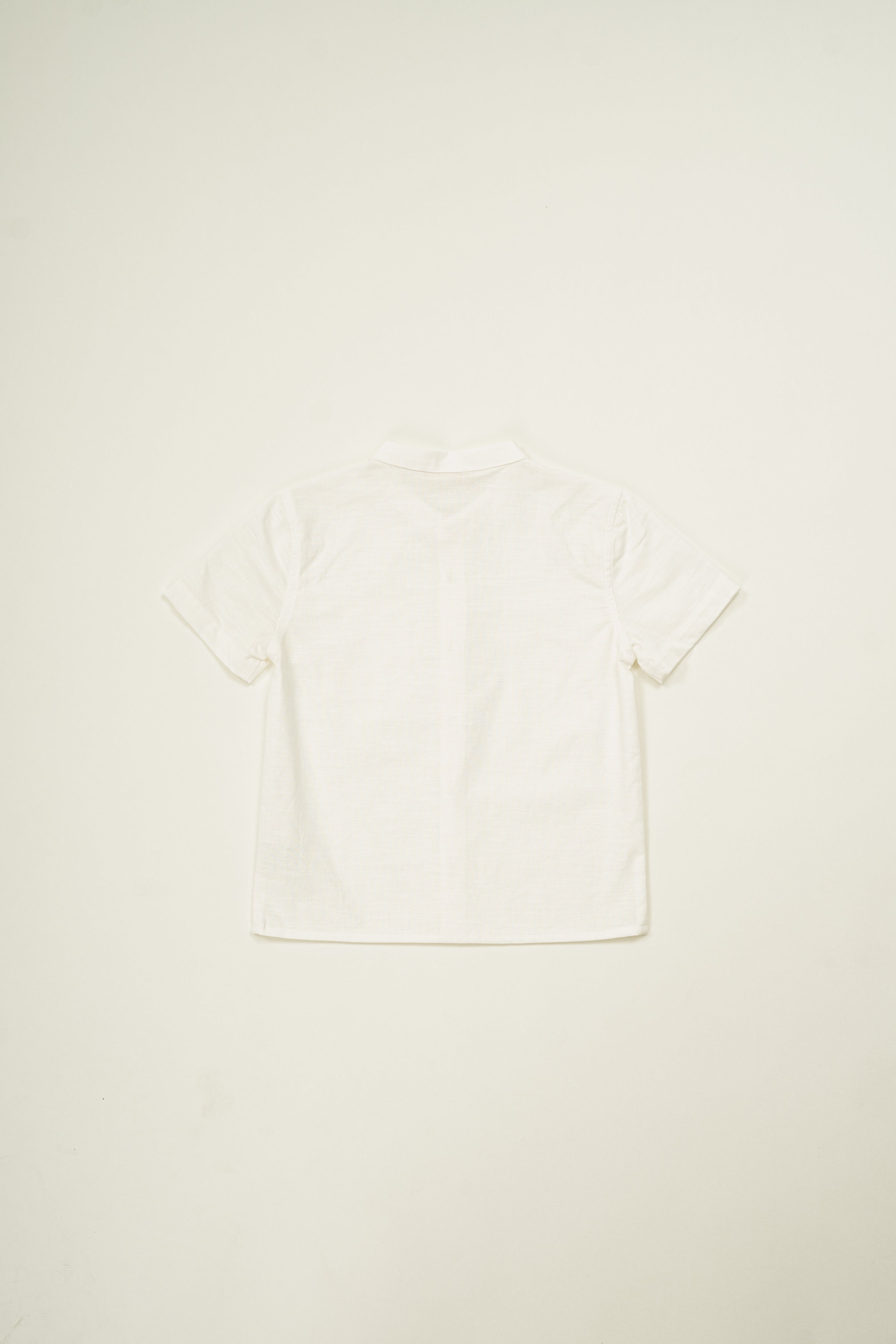 Mini Mandarin Collar Shirt in White