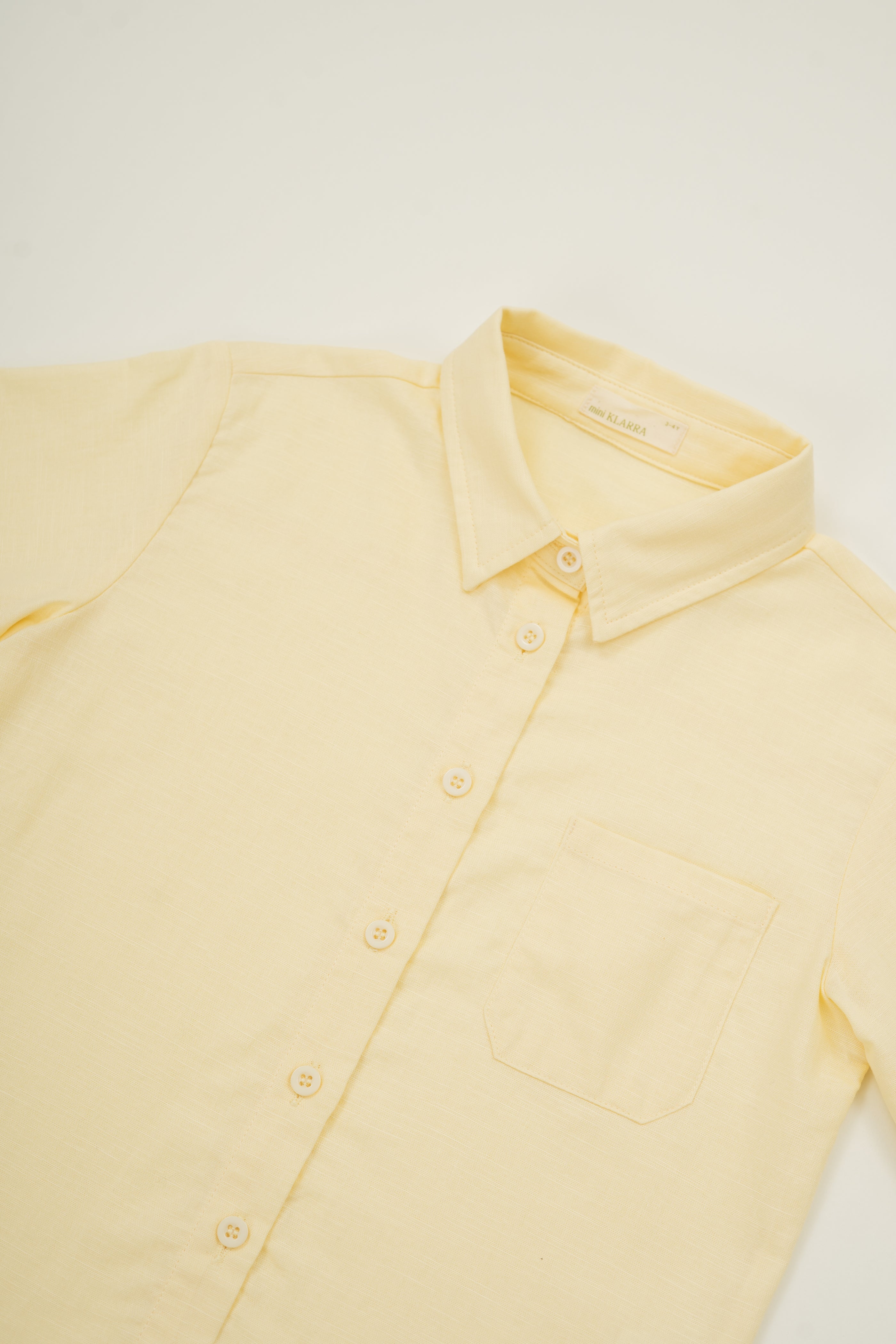 Mini Boy's Long Sleeved Shirt in Eggnog (Coming soon)