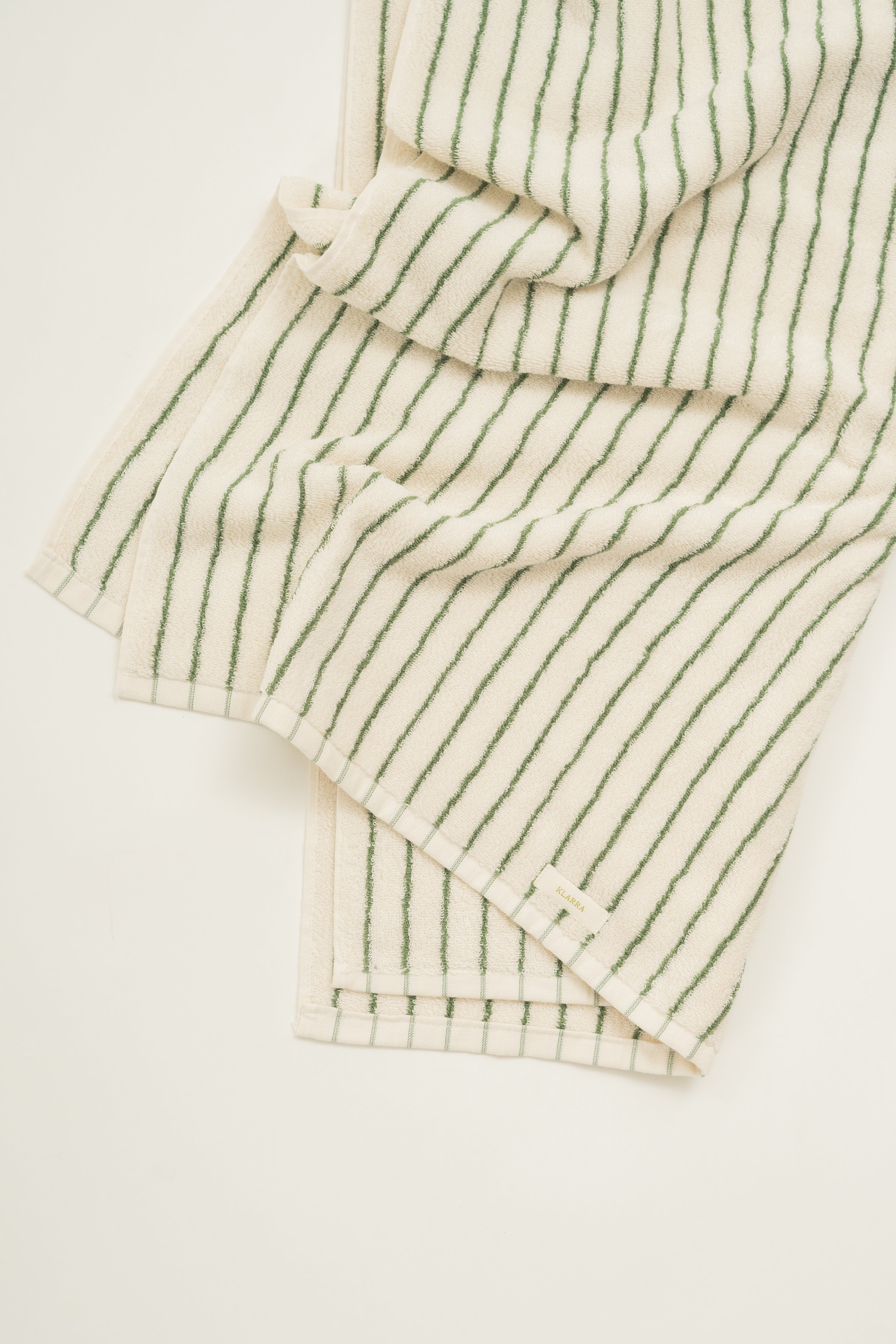 Bath Towel In Green Stripes
