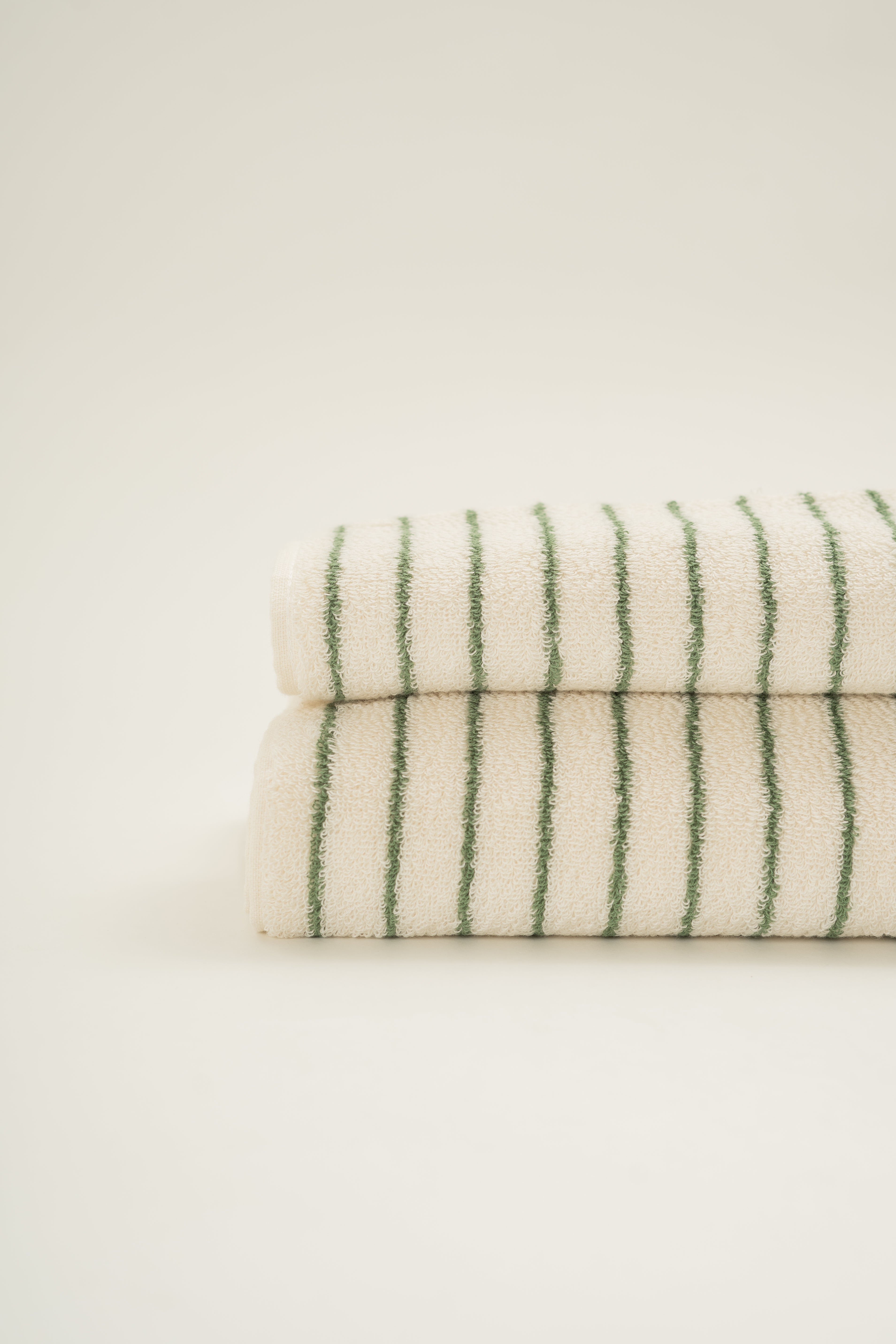 Bath Towel In Green Stripes